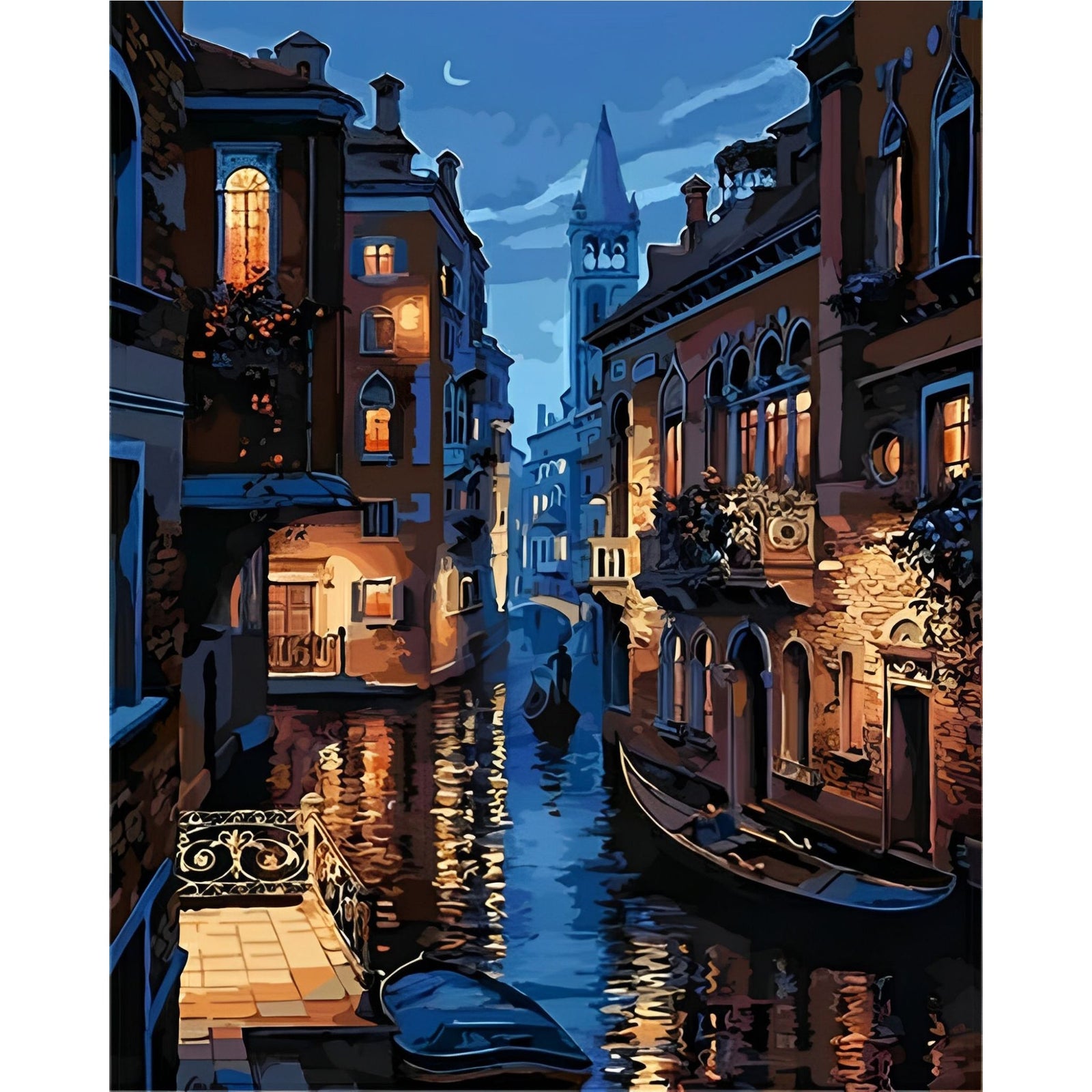 Night in Venice | Diamond Painting Design - Full Drill Diamond Art with 5d Square or Round Diamonds - AB Drills Available