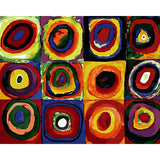 Color Study Squares with Concentric Circles | Diamond Painting Design - Full Drill Diamond Art with 5d Square or Round Diamonds - AB Drills Available