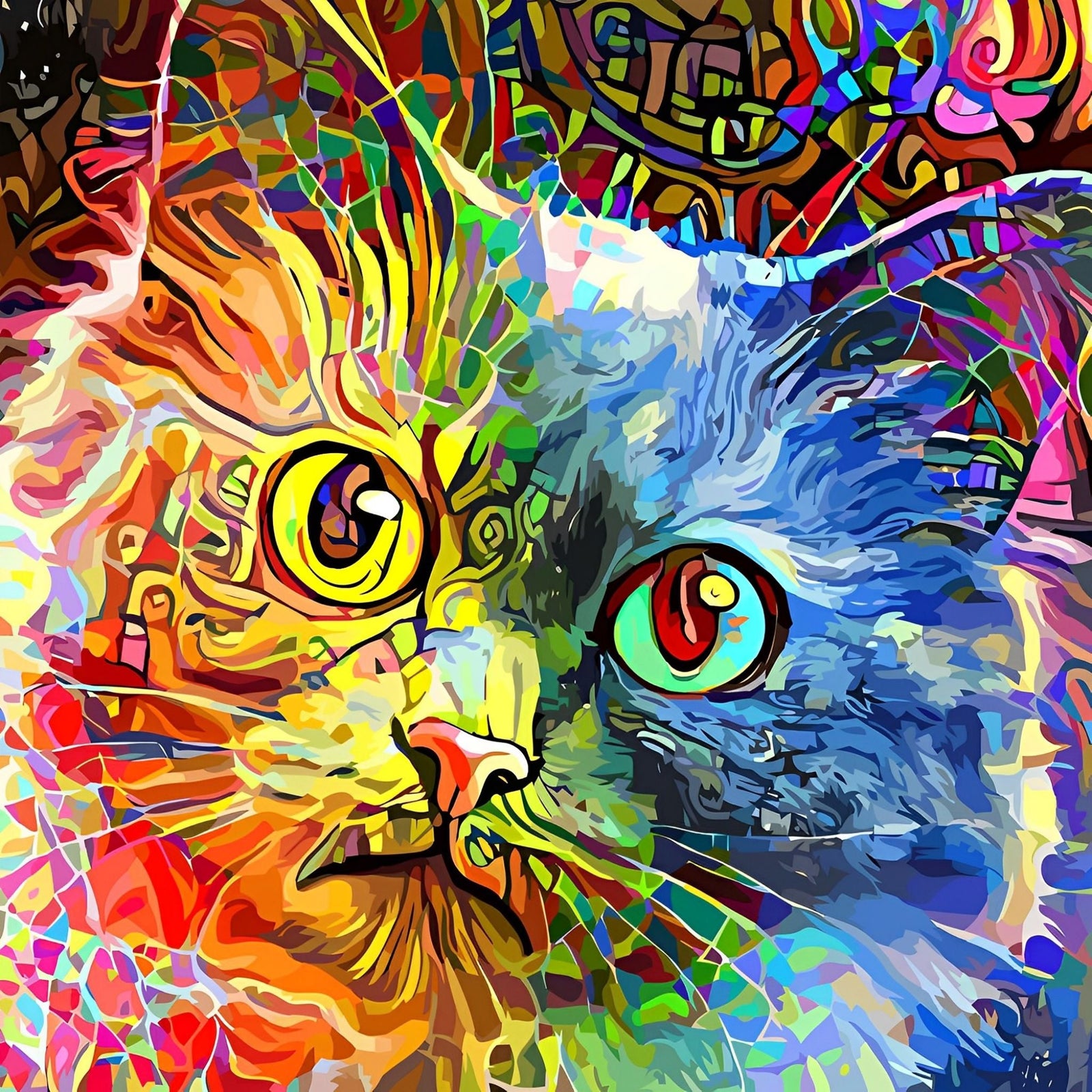 Tabby Cat | Diamond Painting Design - Full Drill Diamond Art with 5d Square or Round Diamonds - AB Drills Available