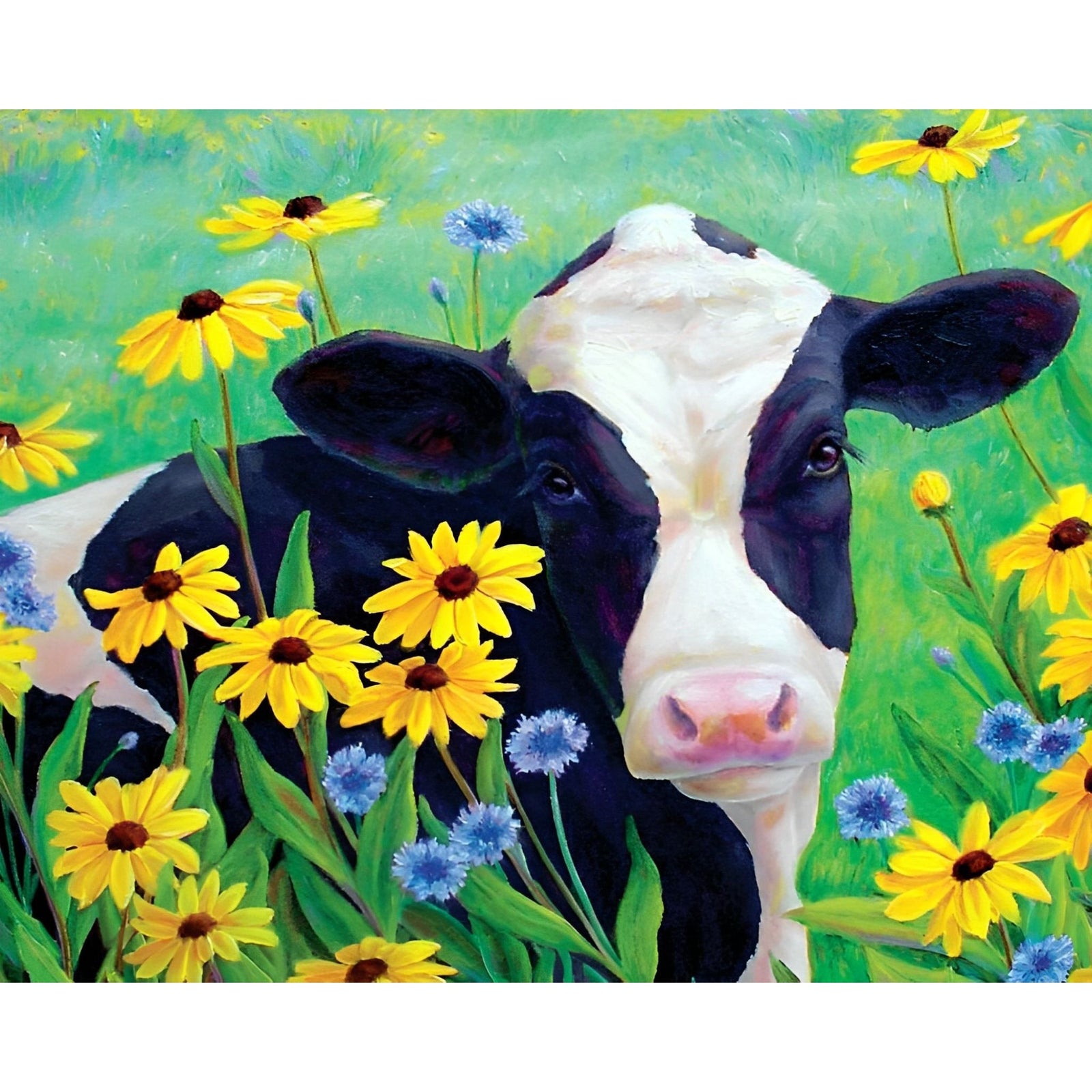 Cow Flower | Diamond Painting Design - Full Drill Diamond Art with 5d Square or Round Diamonds - AB Drills Available