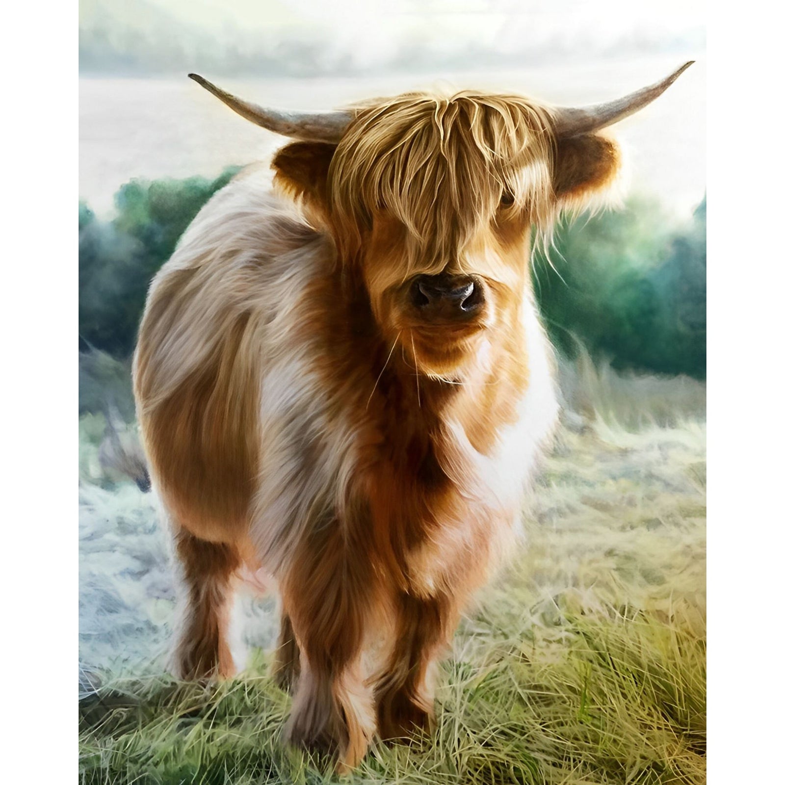 Highland Cattle Portrait | Diamond Painting Design - Full Drill Diamond Art with 5d Square or Round Diamonds - AB Drills Available