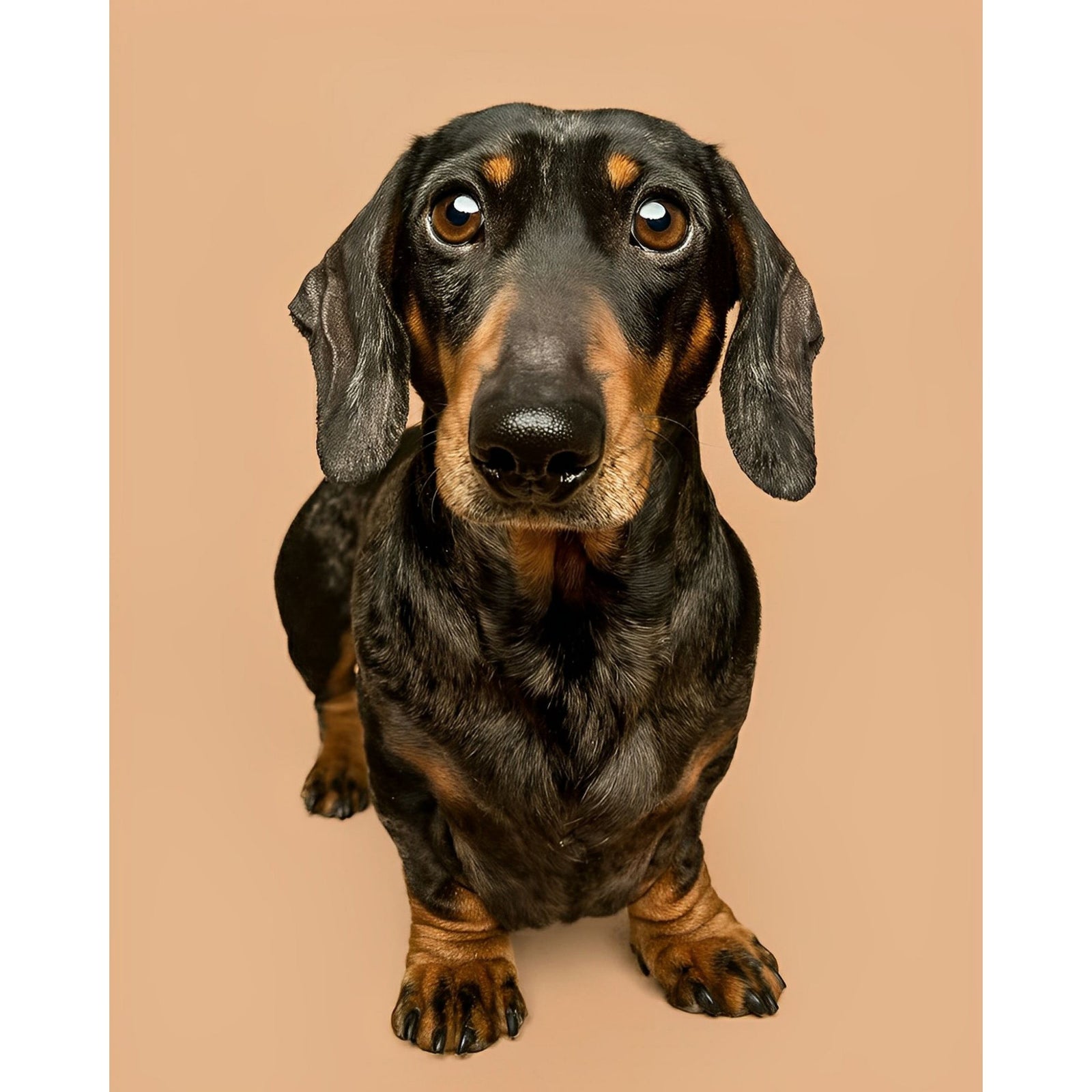 Dachshund Puppy Portrait | Diamond Painting Design - Full Drill Diamond Art with 5d Square or Round Diamonds - AB Drills Available