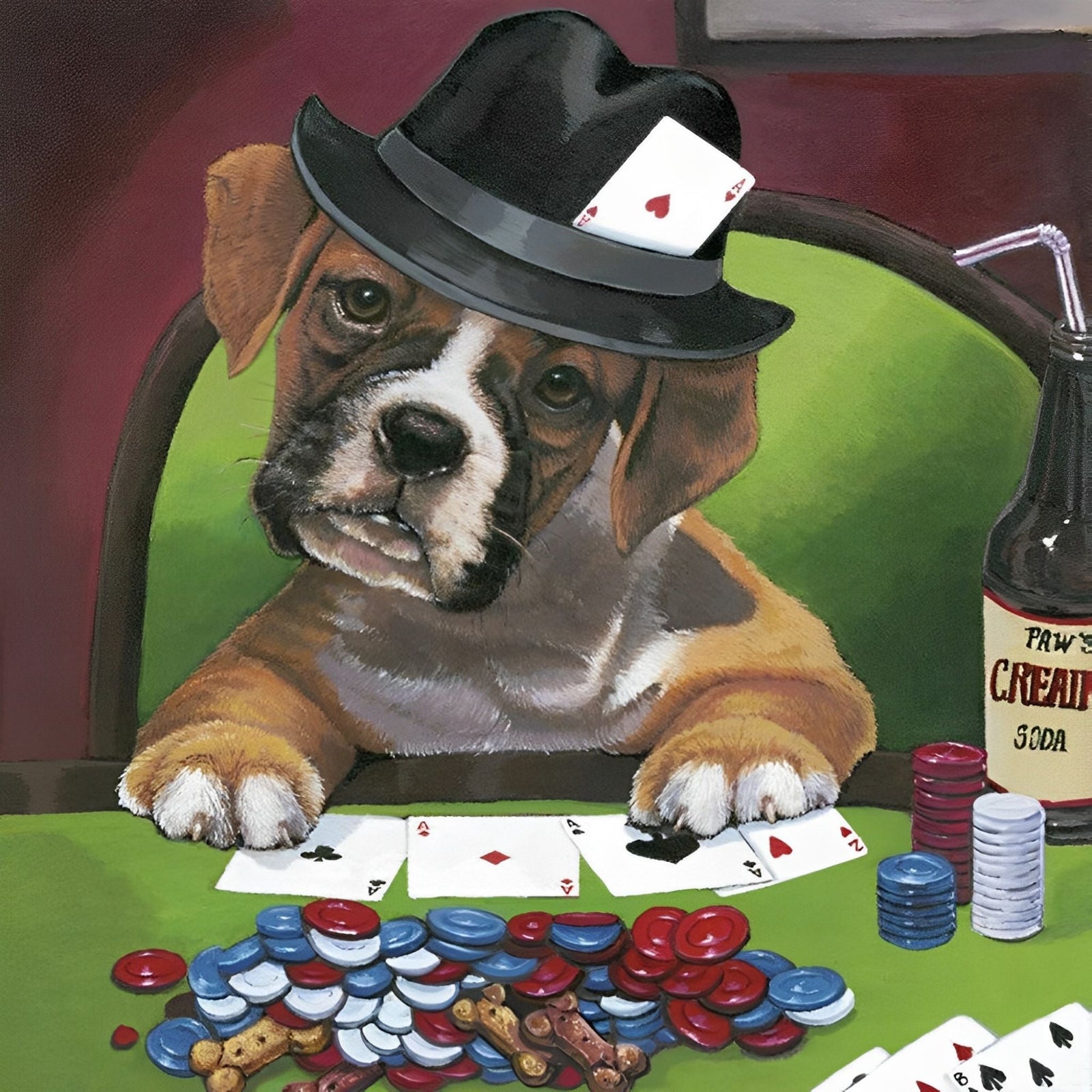 Dog Poker | Diamond Painting Design - Full Drill Diamond Art with 5d Square or Round Diamonds - AB Drills Available