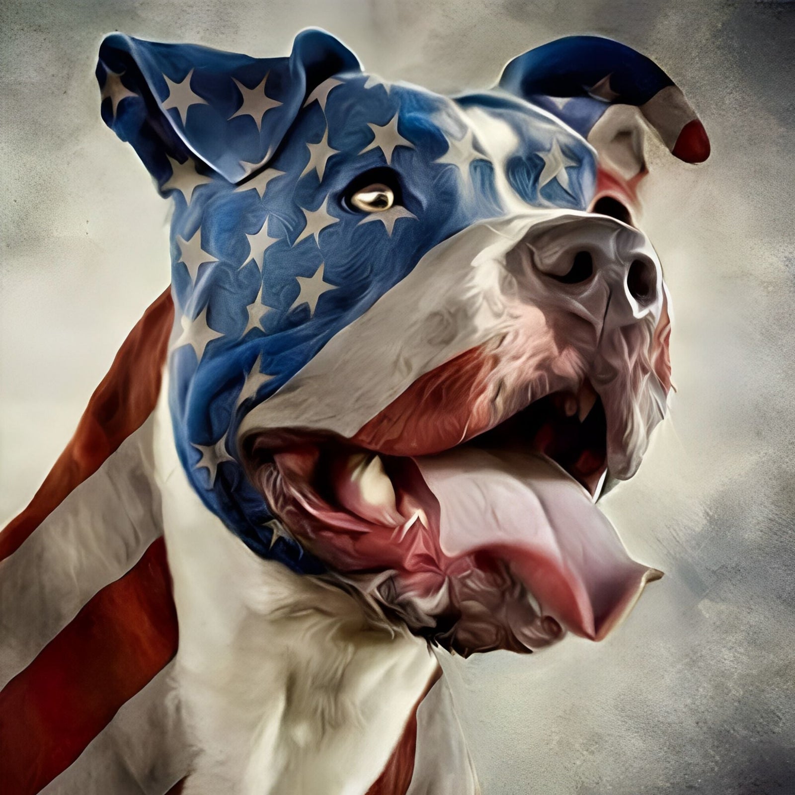 Pit Bull USA Flag | Diamond Painting Design - Full Drill Diamond Art with 5d Square or Round Diamonds - AB Drills Available