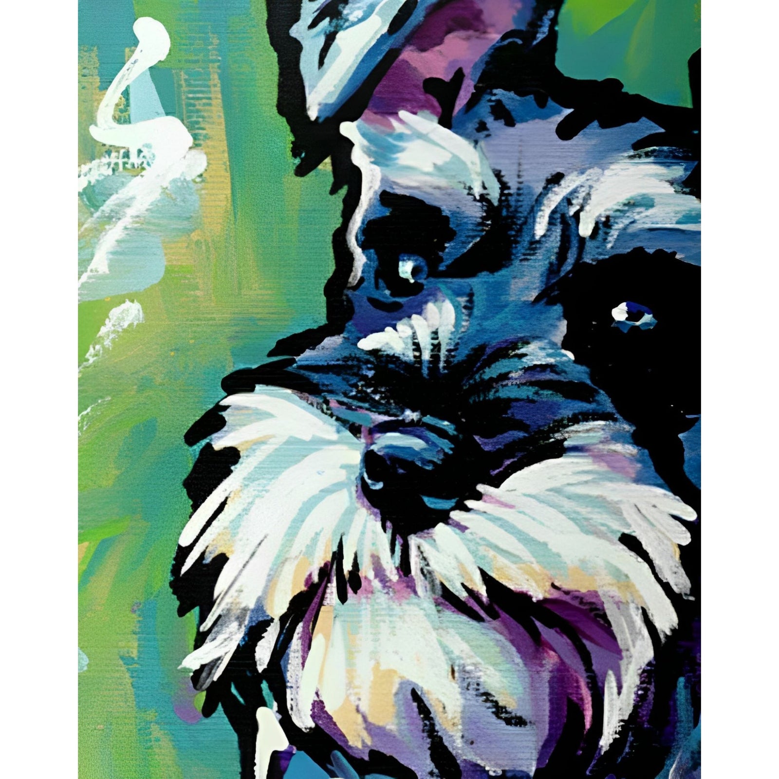 Graffiti Dog Schnauzer | Diamond Painting Design - Full Drill Diamond Art with 5d Square or Round Diamonds - AB Drills Available