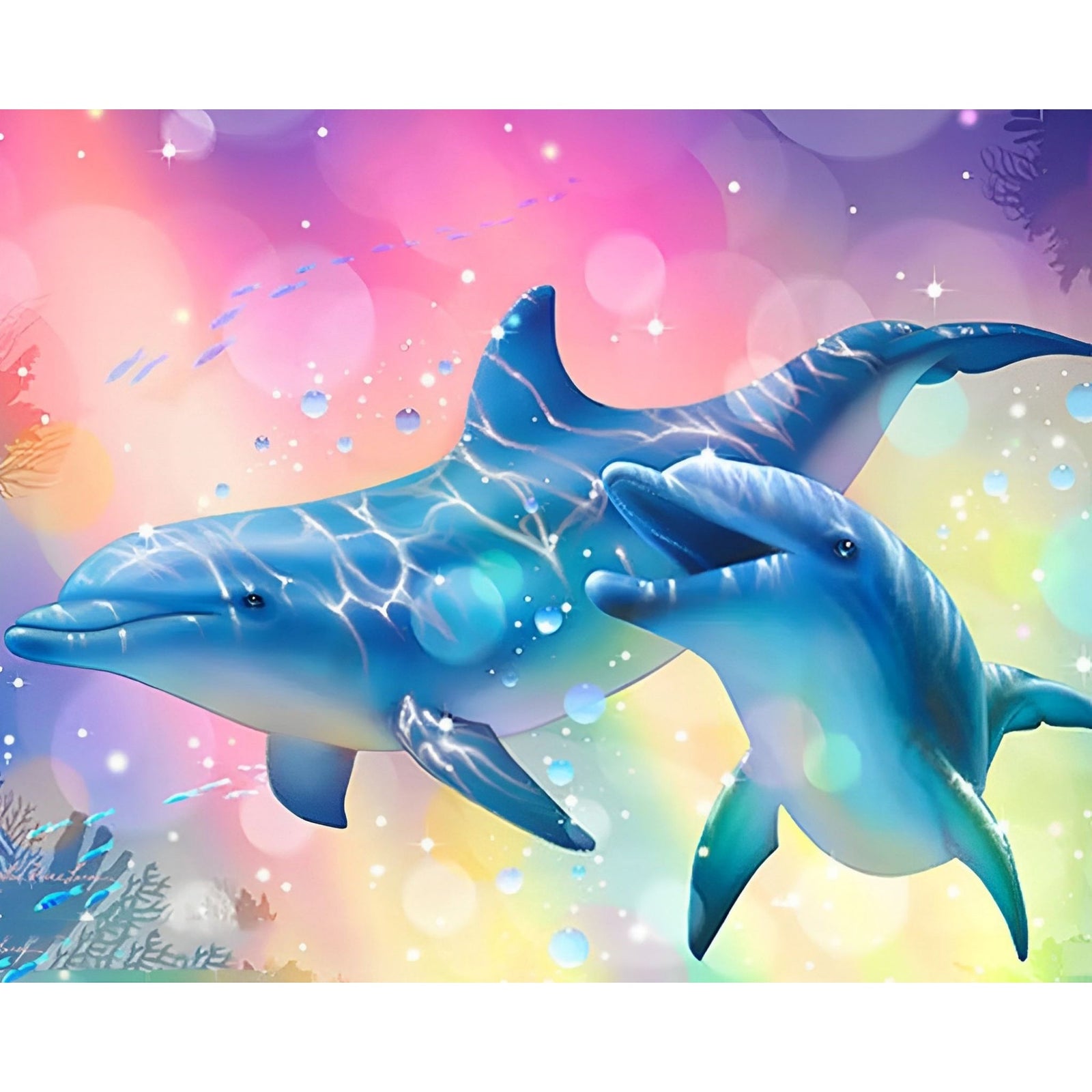 Dolphin Magic | Diamond Painting Design - Full Drill Diamond Art with 5d Square or Round Diamonds - AB Drills Available