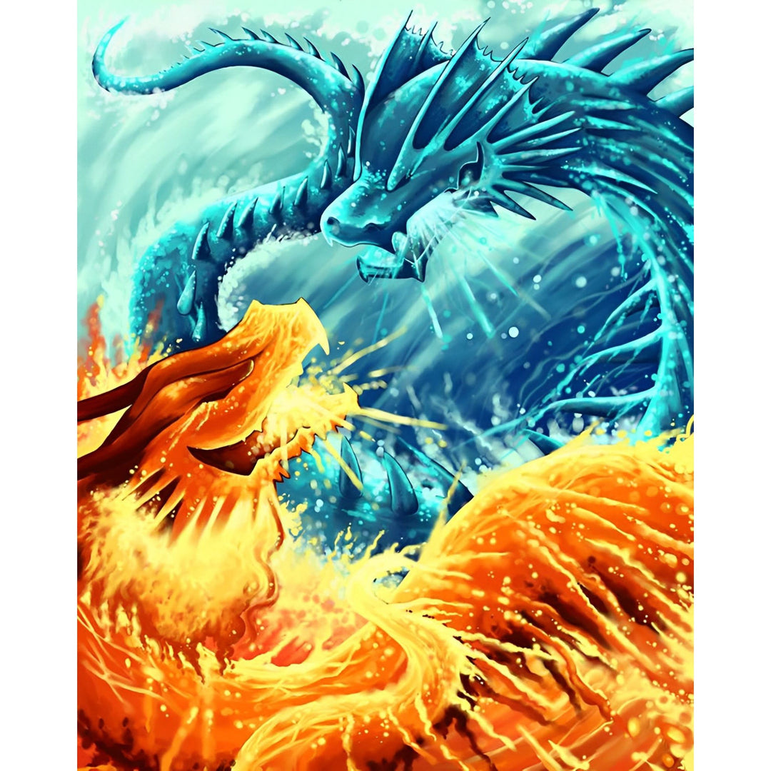 Ice Dragon and Fire Dragon | Diamond Painting