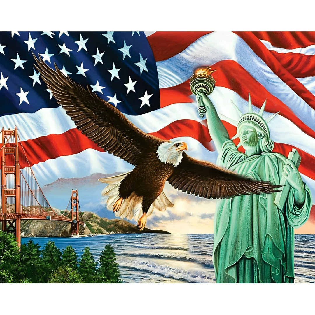 American Flag Statue of Liberty | Diamond Painting