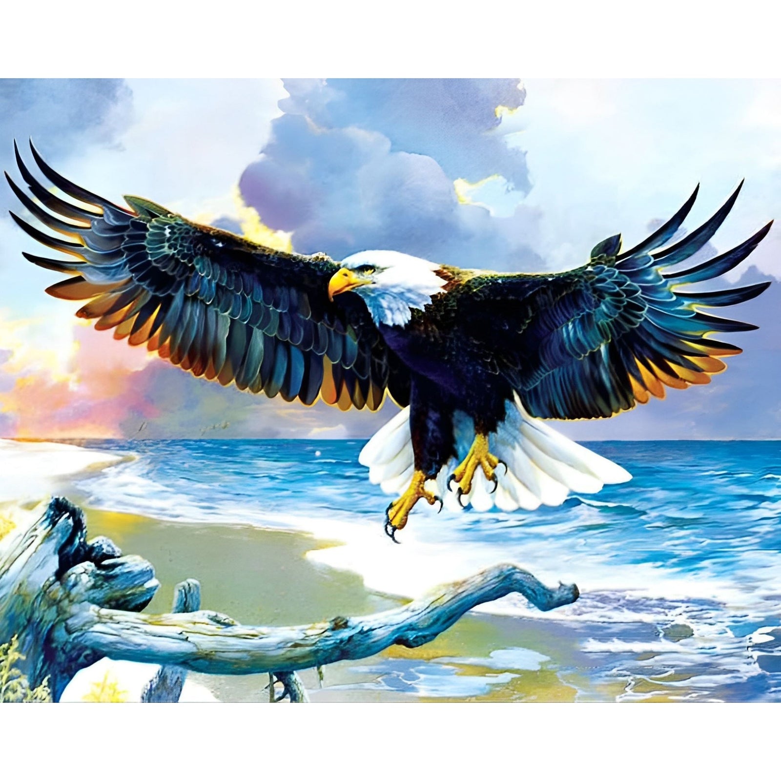 Beach Eagle | Diamond Painting Design - Full Drill Diamond Art with 5d Square or Round Diamonds - AB Drills Available