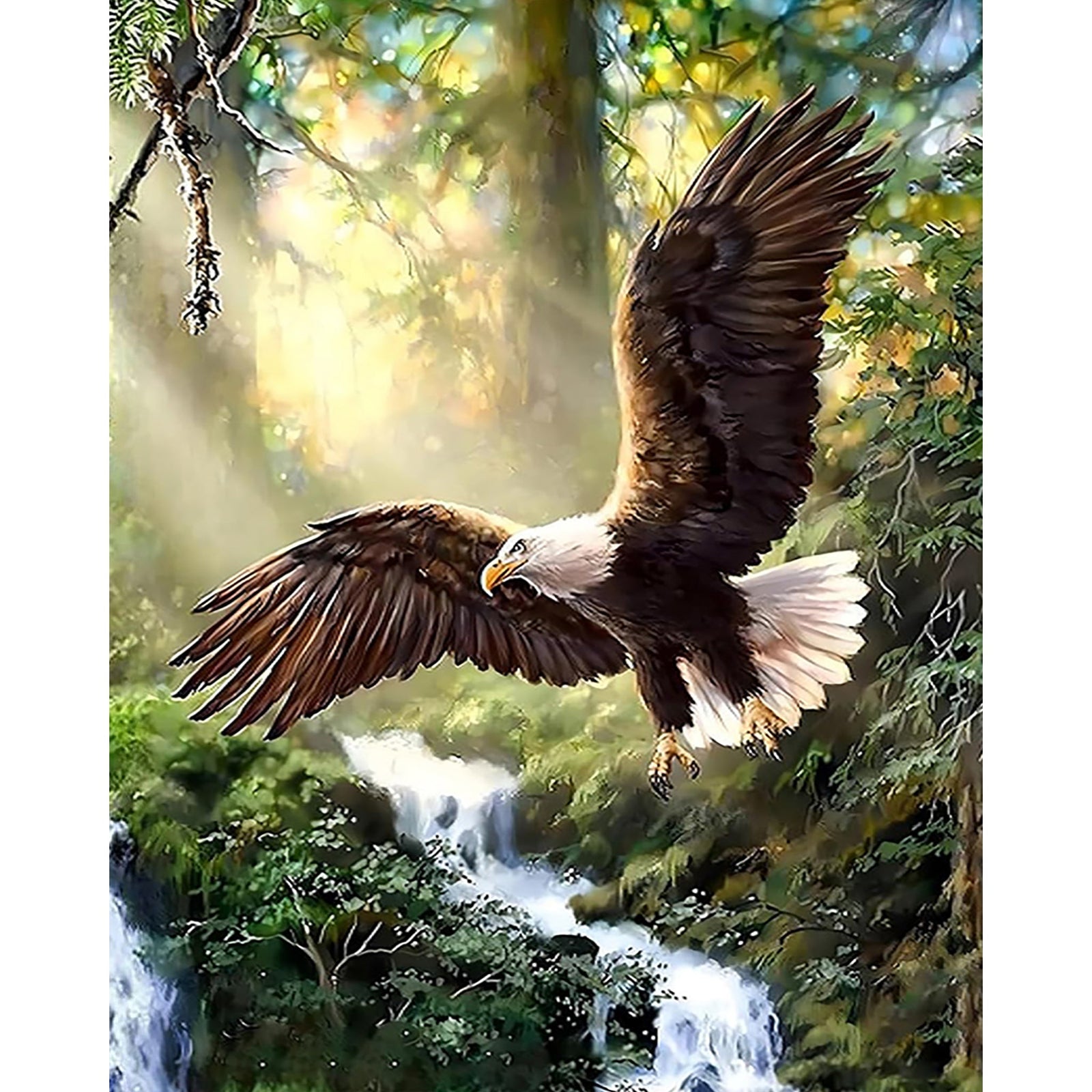 Eagle Flying | Diamond Painting Design - Full Drill Diamond Art with 5d Square or Round Diamonds - AB Drills Available