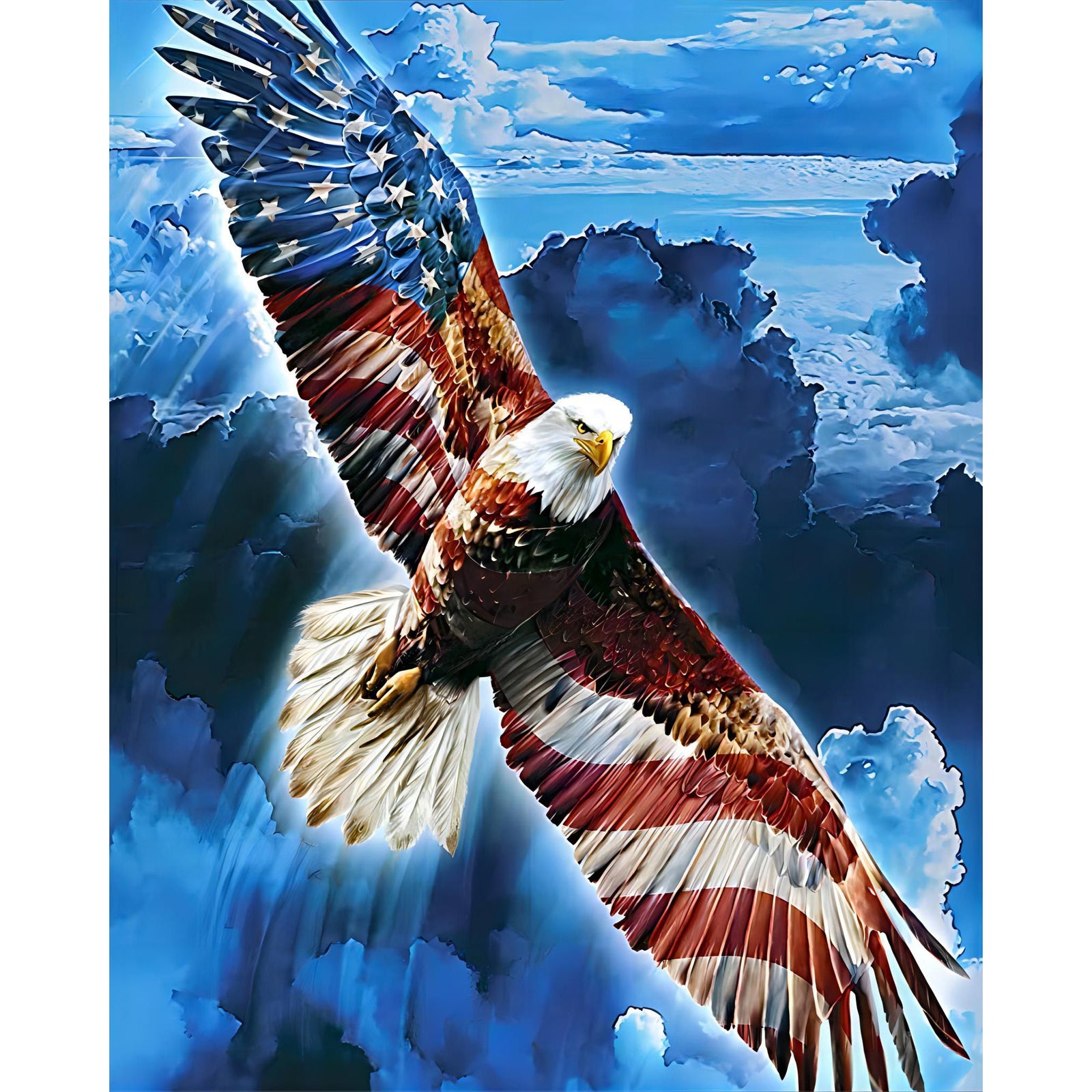 Flag Eagle | Diamond Painting Design - Full Drill Diamond Art with 5d Square or Round Diamonds - AB Drills Available