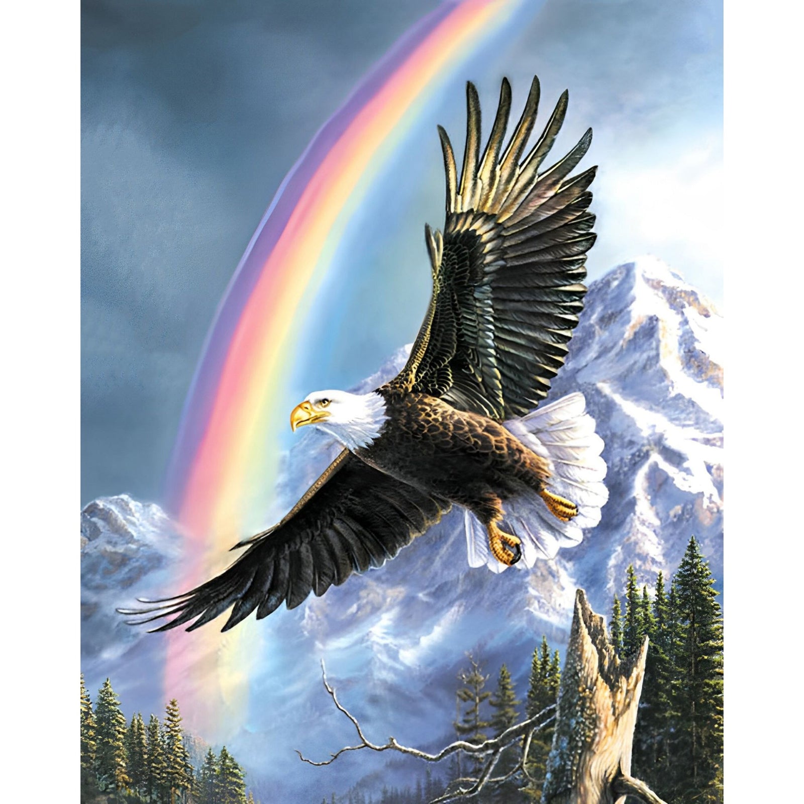 Rainbow Eagle | Diamond Painting Design - Full Drill Diamond Art with 5d Square or Round Diamonds - AB Drills Available