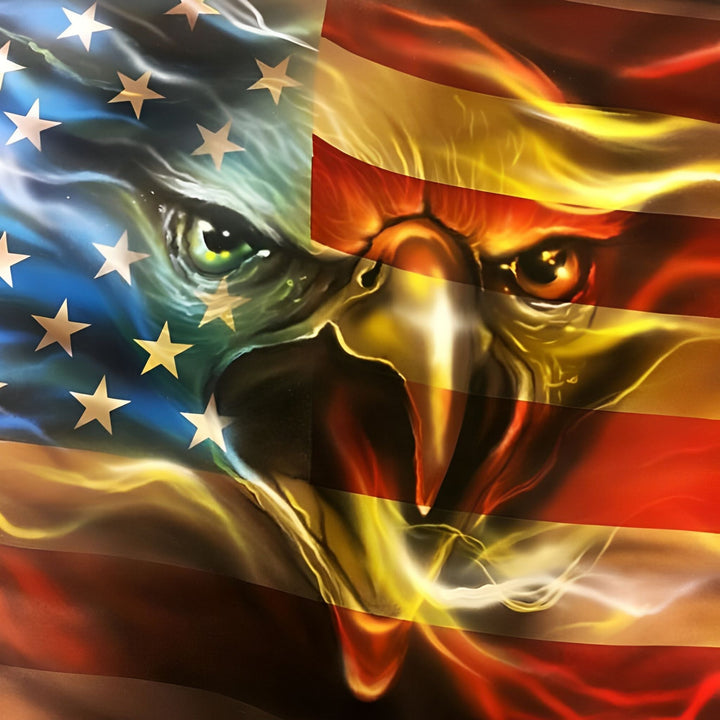 Yellow Light Eagle American Flag | Diamond Painting