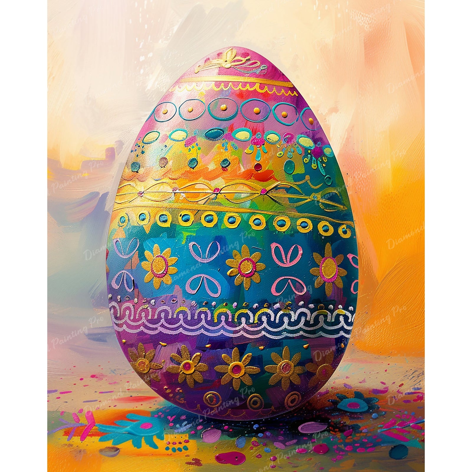 Rainbow Easter Egg | Diamond Painting Design - Full Drill Diamond Art with 5d Square or Round Diamonds - AB Drills Available