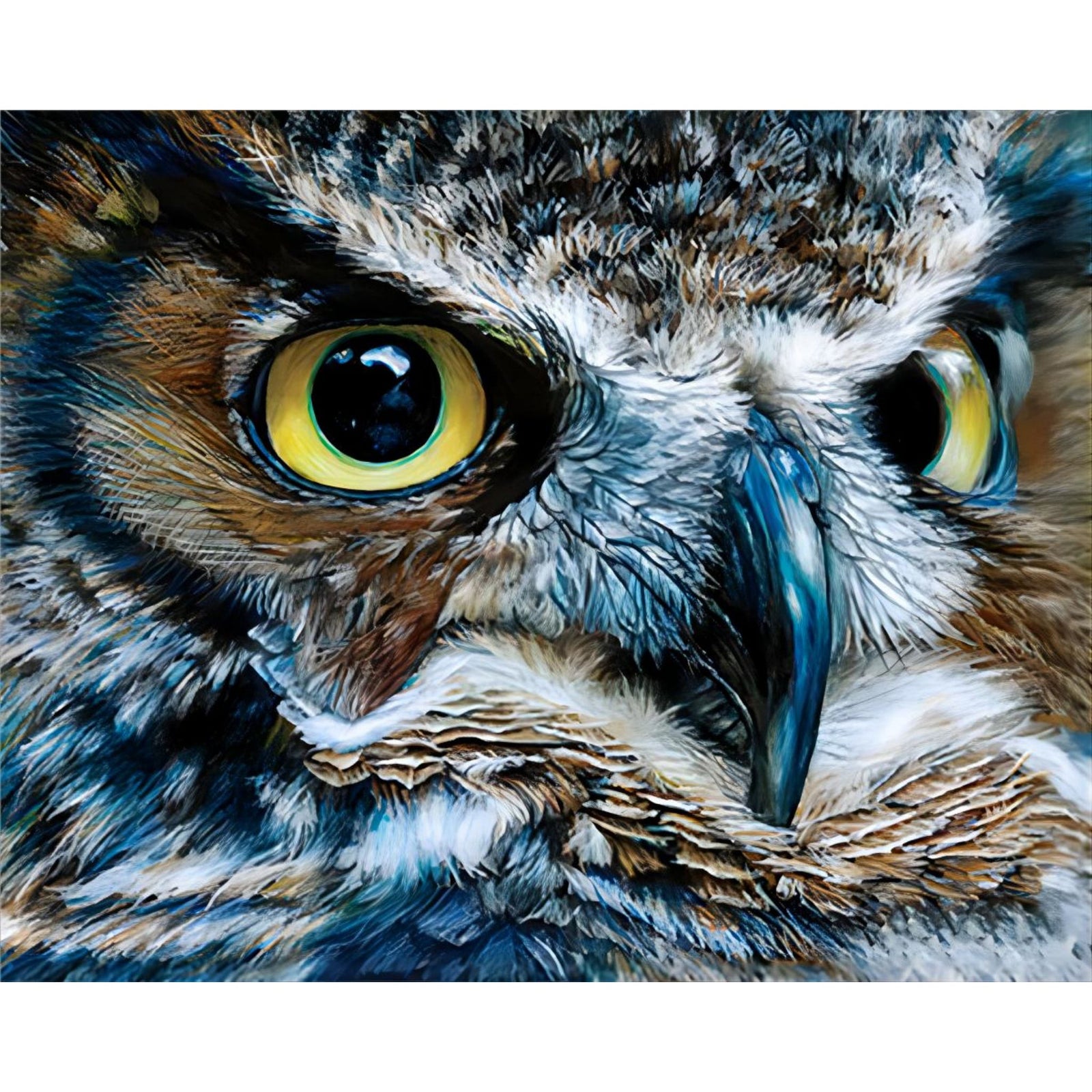 Owl's Stare | Diamond Painting Design - Full Drill Diamond Art with 5d Square or Round Diamonds - AB Drills Available