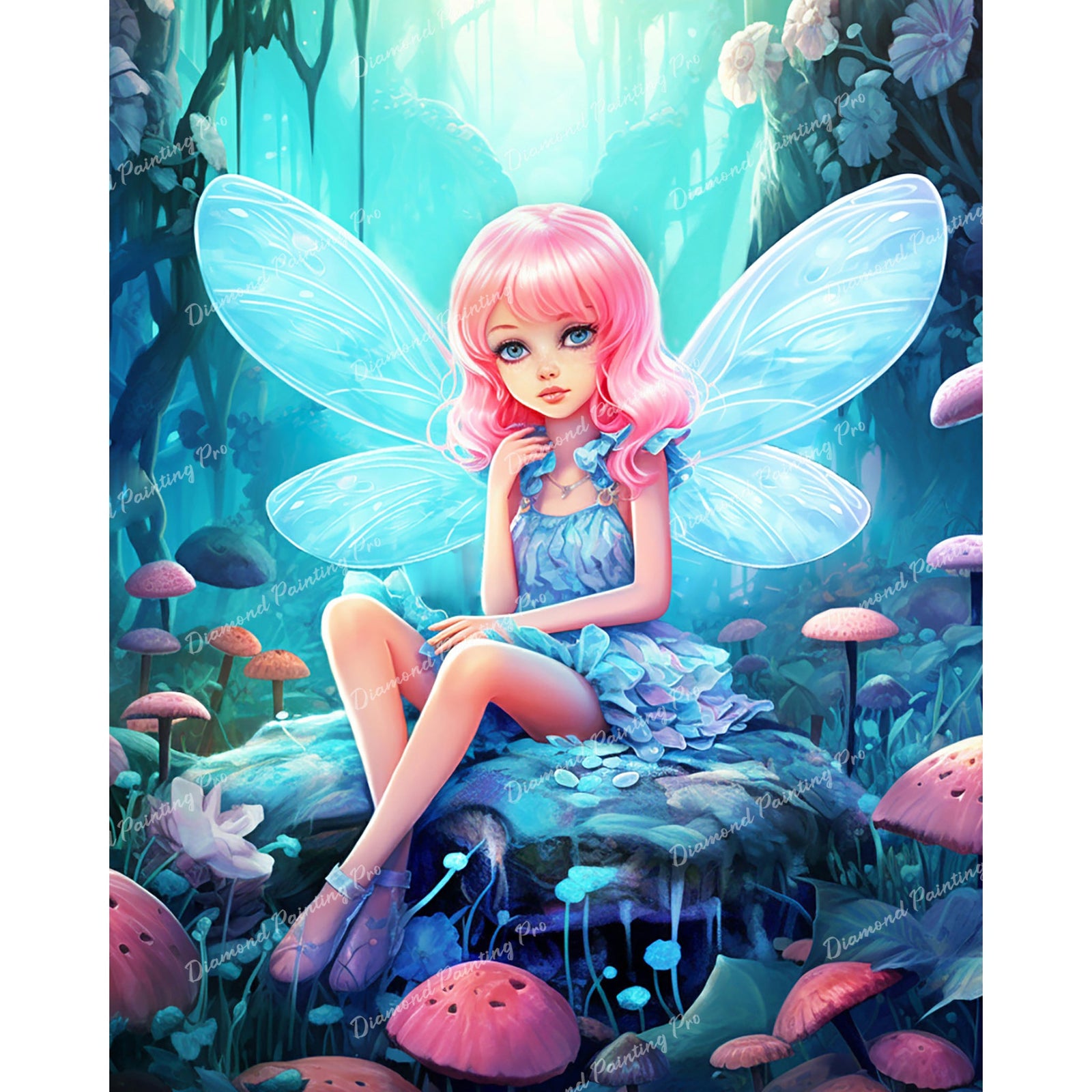 Magical Forest Pixie | Diamond Painting Design - Full Drill Diamond Art with 5d Square or Round Diamonds - AB Drills Available