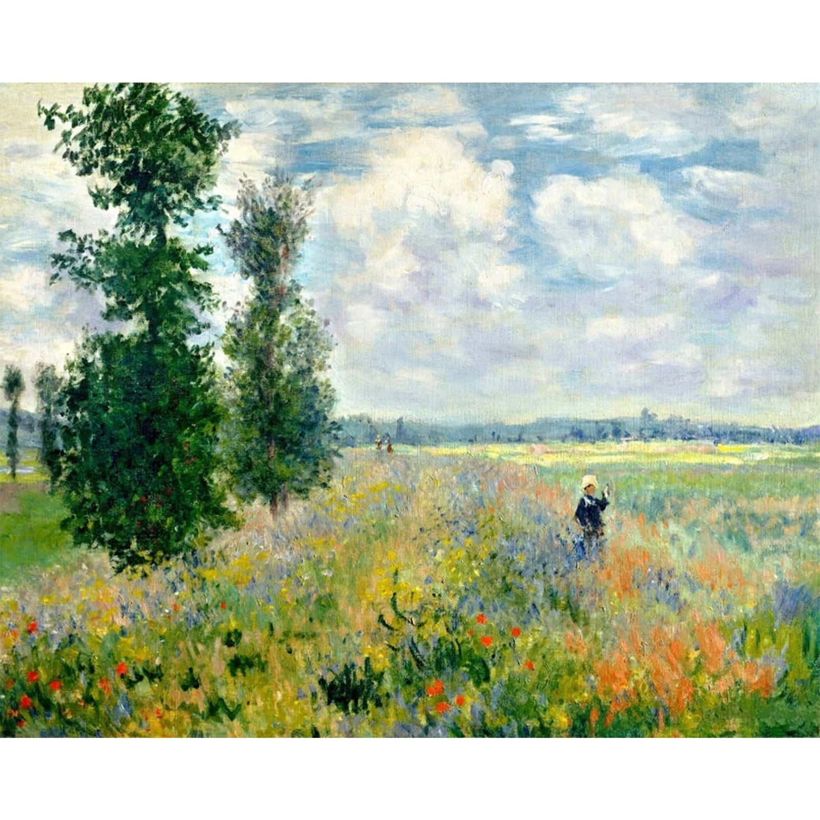 Poppy Fields Near Argenteuil - Claude Monet | Diamond Painting Design - Full Drill Diamond Art with 5d Square or Round Diamonds - AB Drills Available