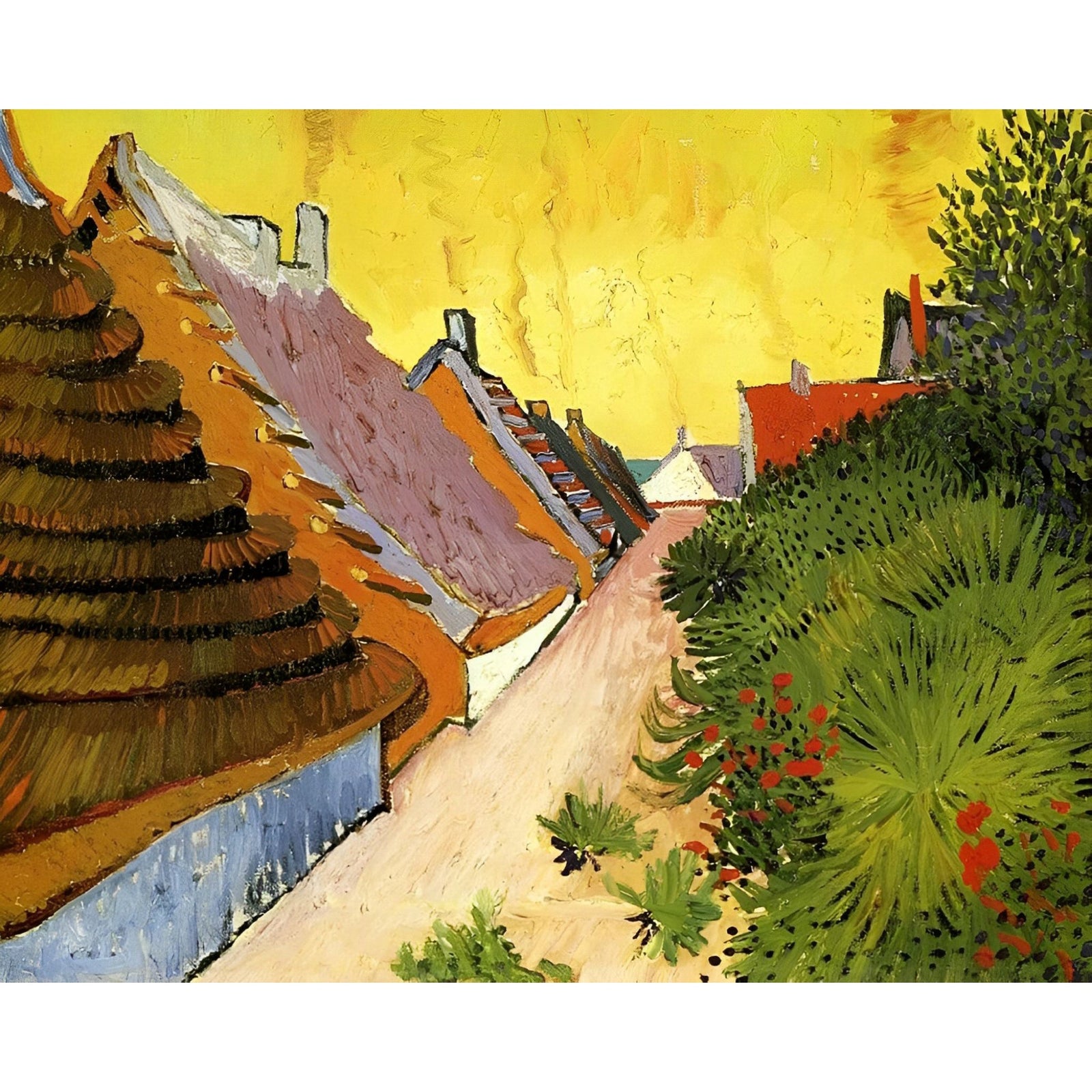 Farmhouses in Saintes Maries - Vincent Van Gogh | Diamond Painting Design - Full Drill Diamond Art with 5d Square or Round Diamonds - AB Drills Available