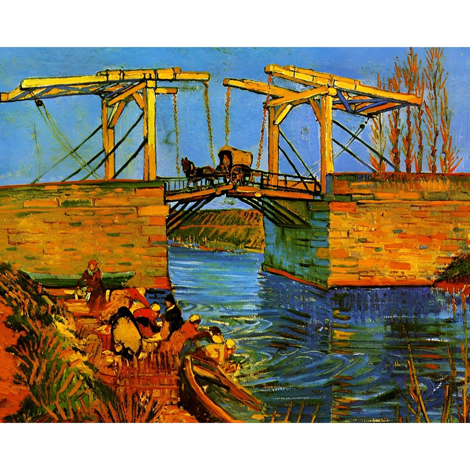 The Langlois Bridge at Arles-Vincent van Gogh | Diamond Painting Design - Full Drill Diamond Art with 5d Square or Round Diamonds - AB Drills Available