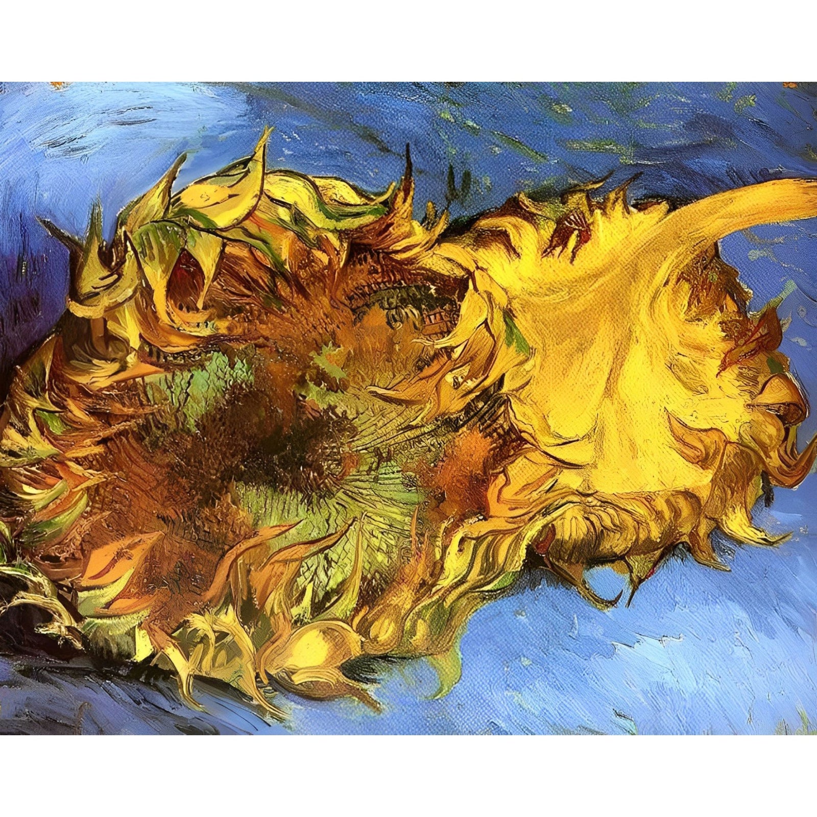 Two Cut Sunflowers - Vincent van Gogh | Diamond Painting Design - Full Drill Diamond Art with 5d Square or Round Diamonds - AB Drills Available