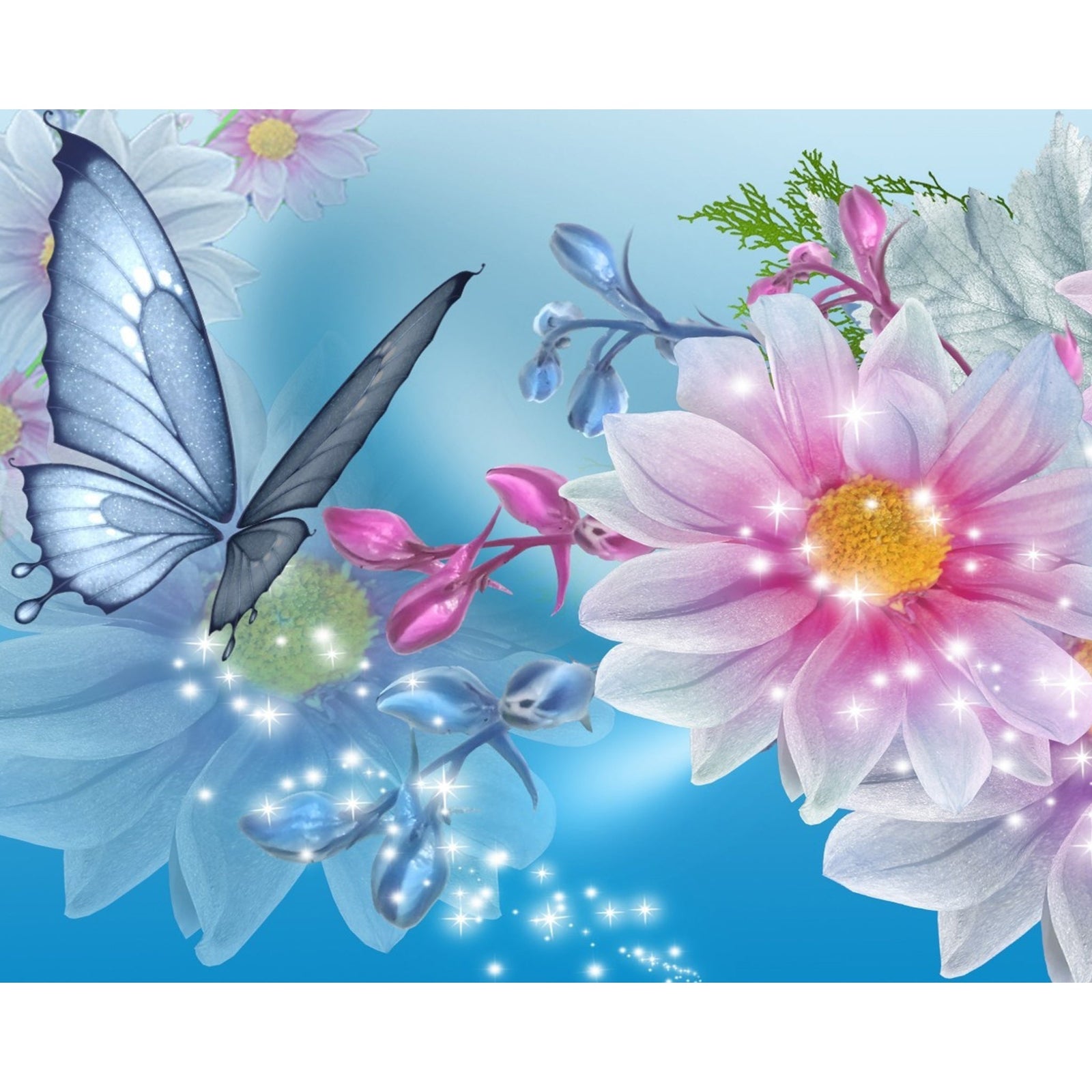 Butterfly Sparkle | Diamond Painting Design - Full Drill Diamond Art with 5d Square or Round Diamonds - AB Drills Available