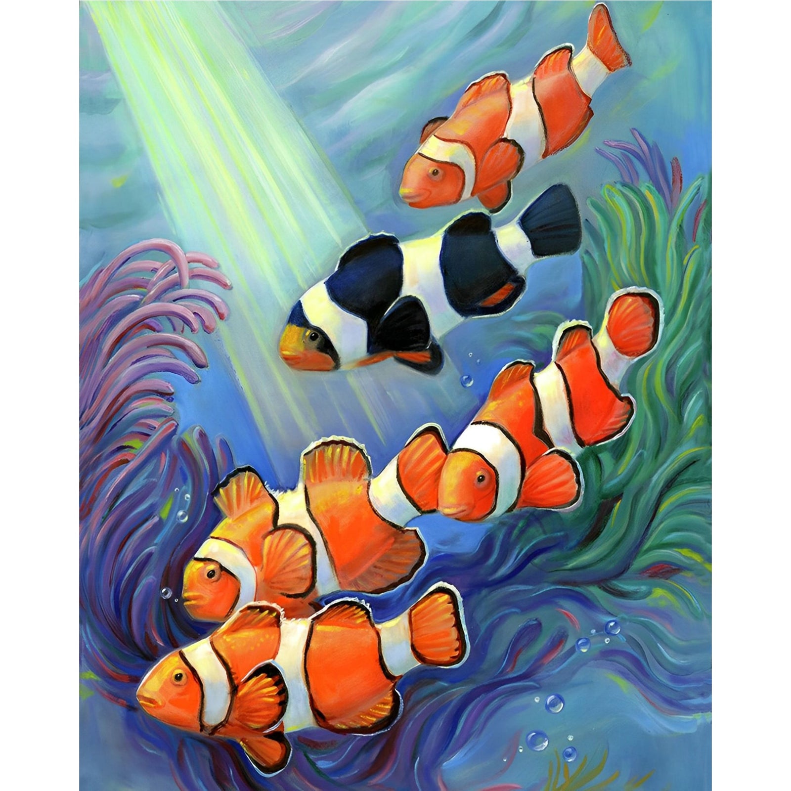 Clownfish Paradise | Diamond Painting Design - Full Drill Diamond Art with 5d Square or Round Diamonds - AB Drills Available