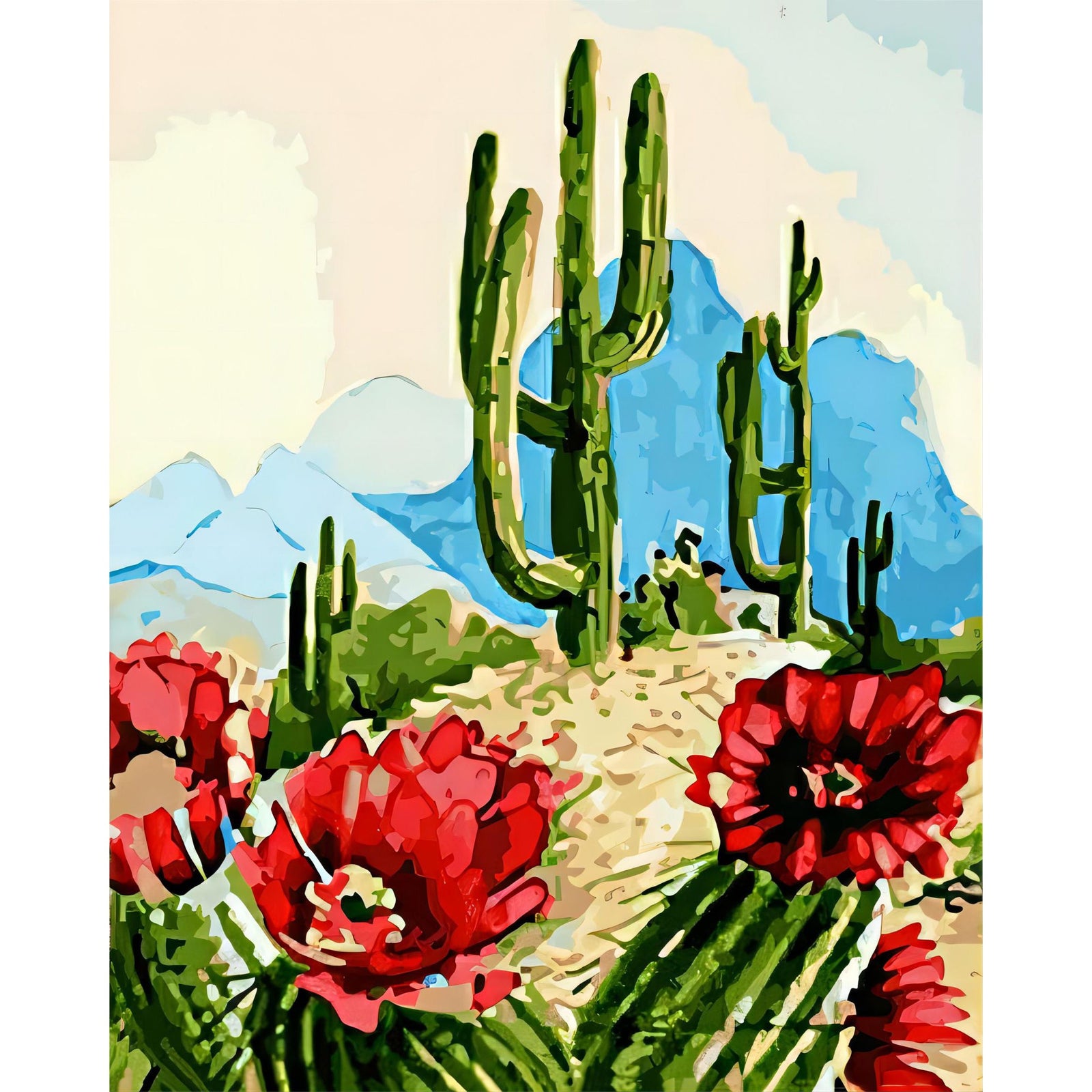 Desert Cactus | Diamond Painting Design - Full Drill Diamond Art with 5d Square or Round Diamonds - AB Drills Available