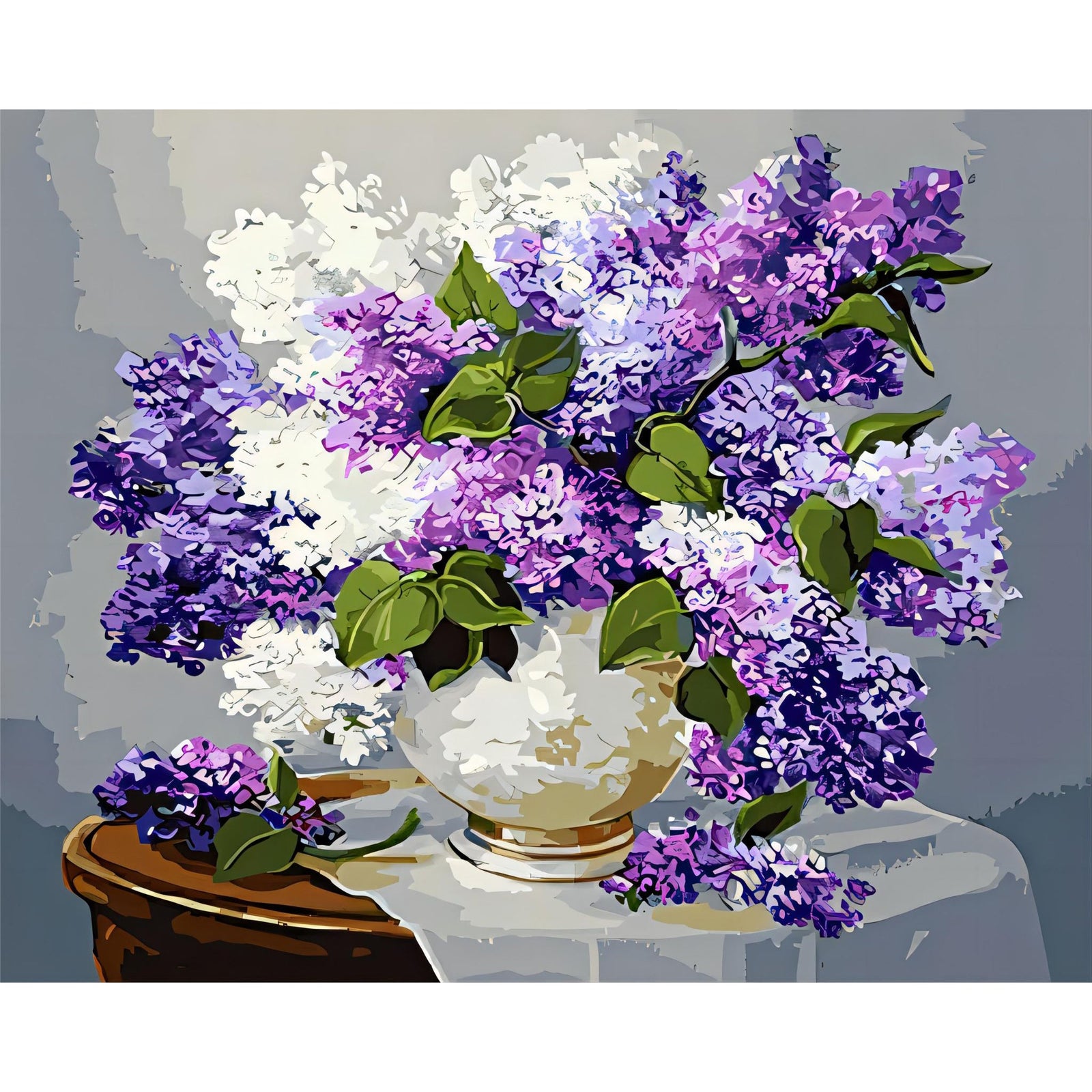 Purple and White Lilac | Diamond Painting Design - Full Drill Diamond Art with 5d Square or Round Diamonds - AB Drills Available