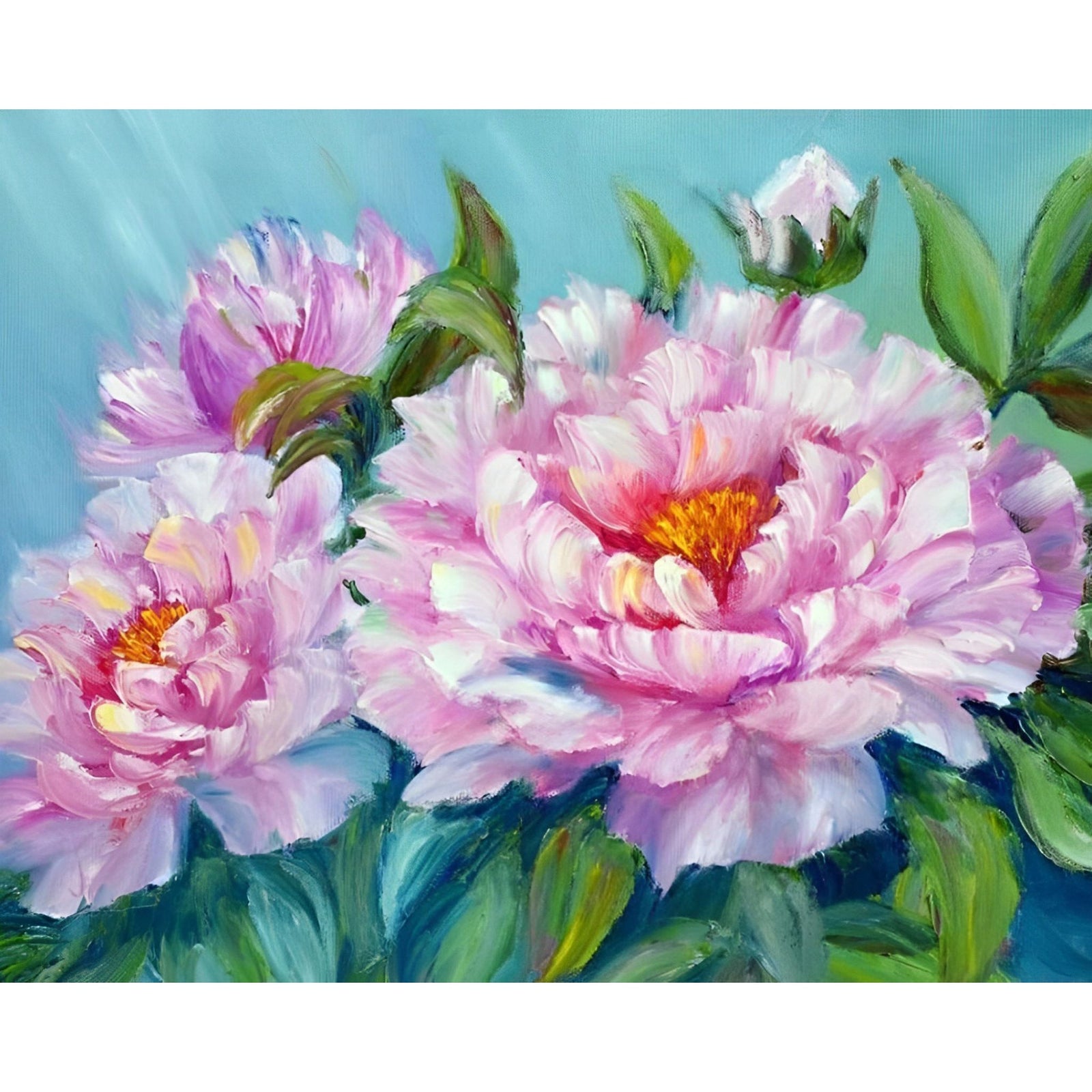 Asian Peonies | Diamond Painting Design - Full Drill Diamond Art with 5d Square or Round Diamonds - AB Drills Available