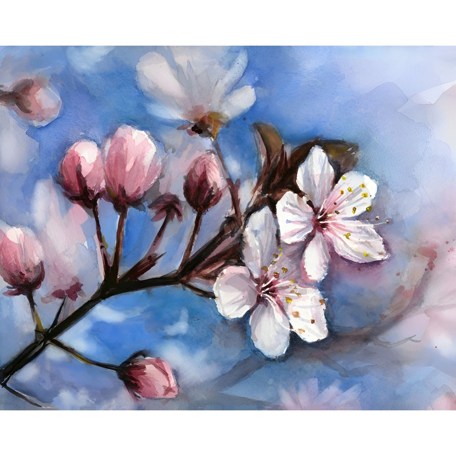 Cherry Blossoms | Diamond Painting Design - Full Drill Diamond Art with 5d Square or Round Diamonds - AB Drills Available