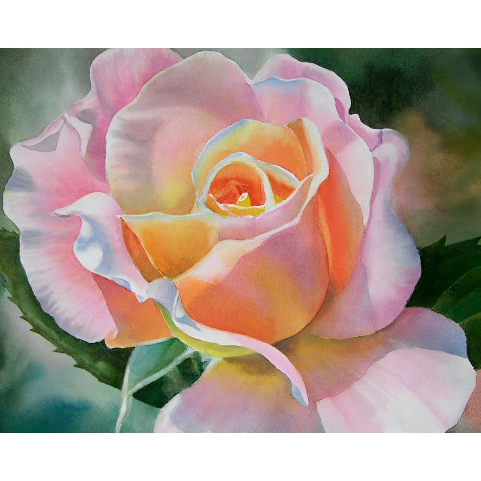 Pink and Peach Rose Bud | Diamond Painting Design - Full Drill Diamond Art with 5d Square or Round Diamonds - AB Drills Available