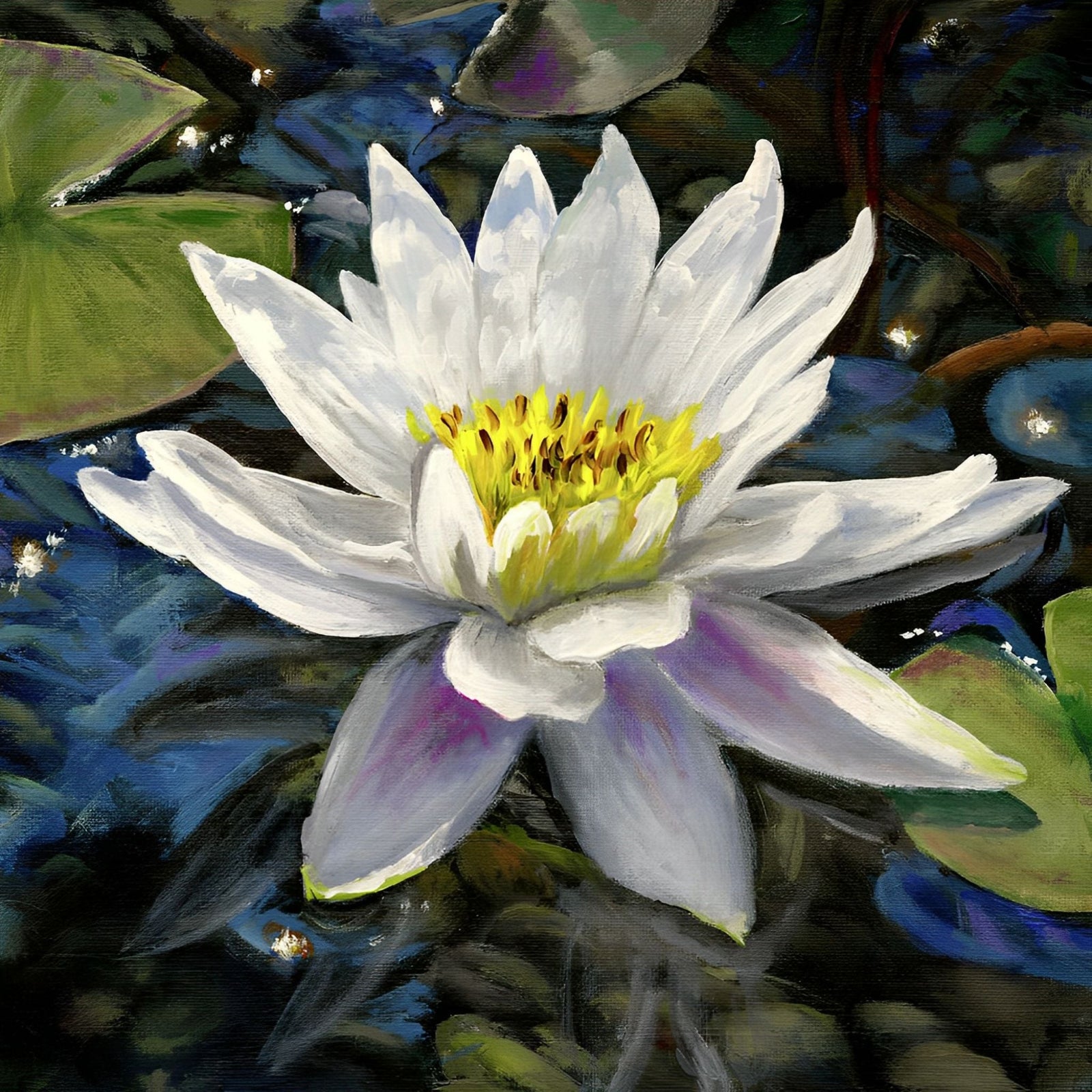 Waterlily Steph Moraca | Diamond Painting Design - Full Drill Diamond Art with 5d Square or Round Diamonds - AB Drills Available