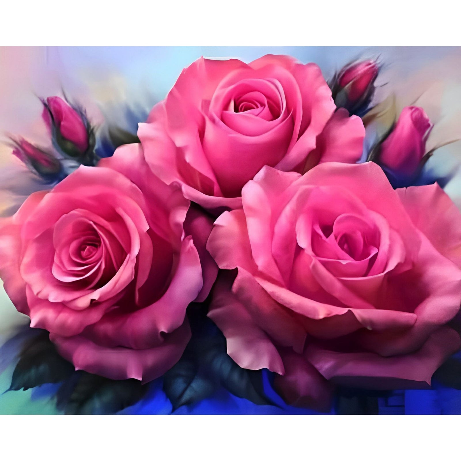 Pink Roses | Diamond Painting Design - Full Drill Diamond Art with 5d Square or Round Diamonds - AB Drills Available