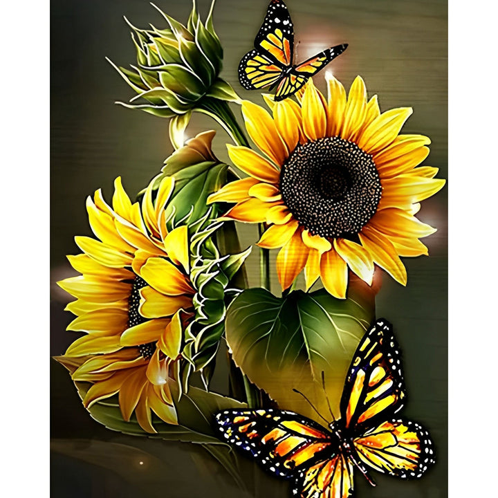 Sunflowers and Butterflies | Diamond Painting