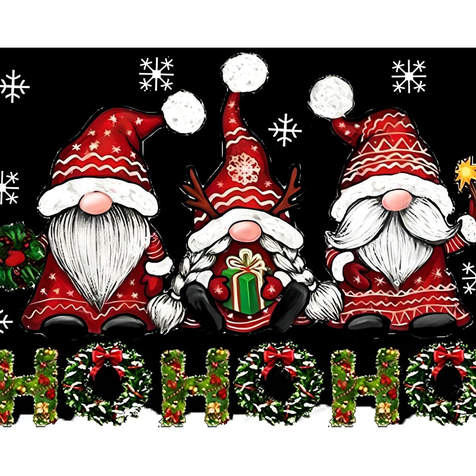 HO HO HO | Diamond Painting Design - Full Drill Diamond Art with 5d Square or Round Diamonds - AB Drills Available