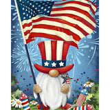 Gnome Flag | Diamond Painting Design - Full Drill Diamond Art with 5d Square or Round Diamonds - AB Drills Available