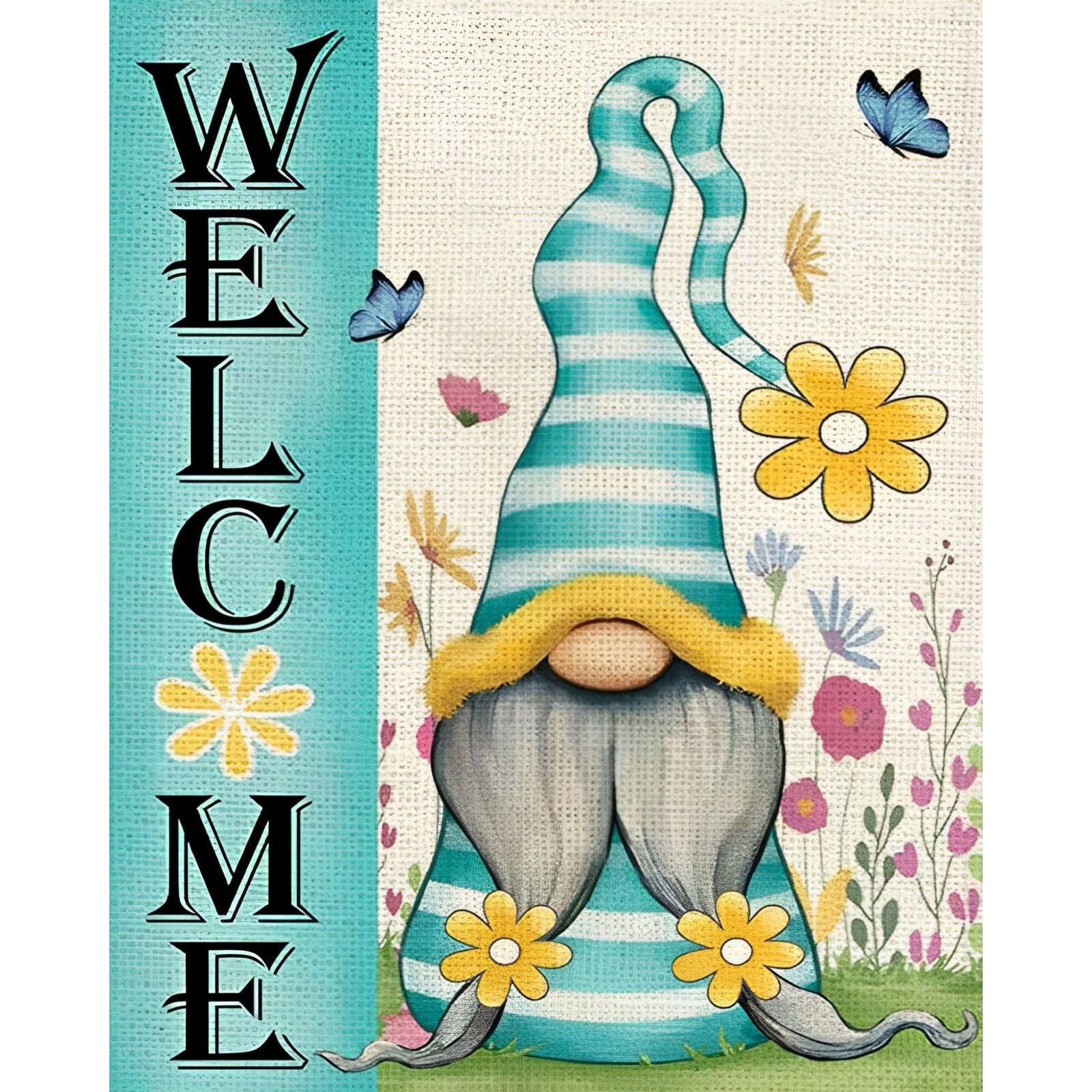 Gnome Welcome | Diamond Painting Design - Full Drill Diamond Art with 5d Square or Round Diamonds - AB Drills Available