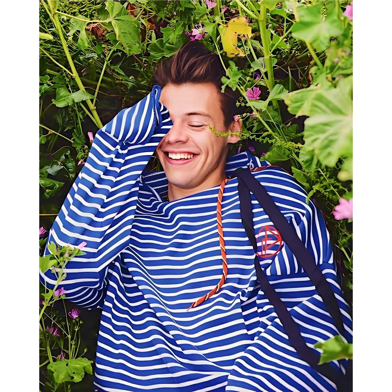 Harry Styles Blue Striped Sweater | Diamond Painting Design - Full Drill Diamond Art with 5d Square or Round Diamonds - AB Drills Available