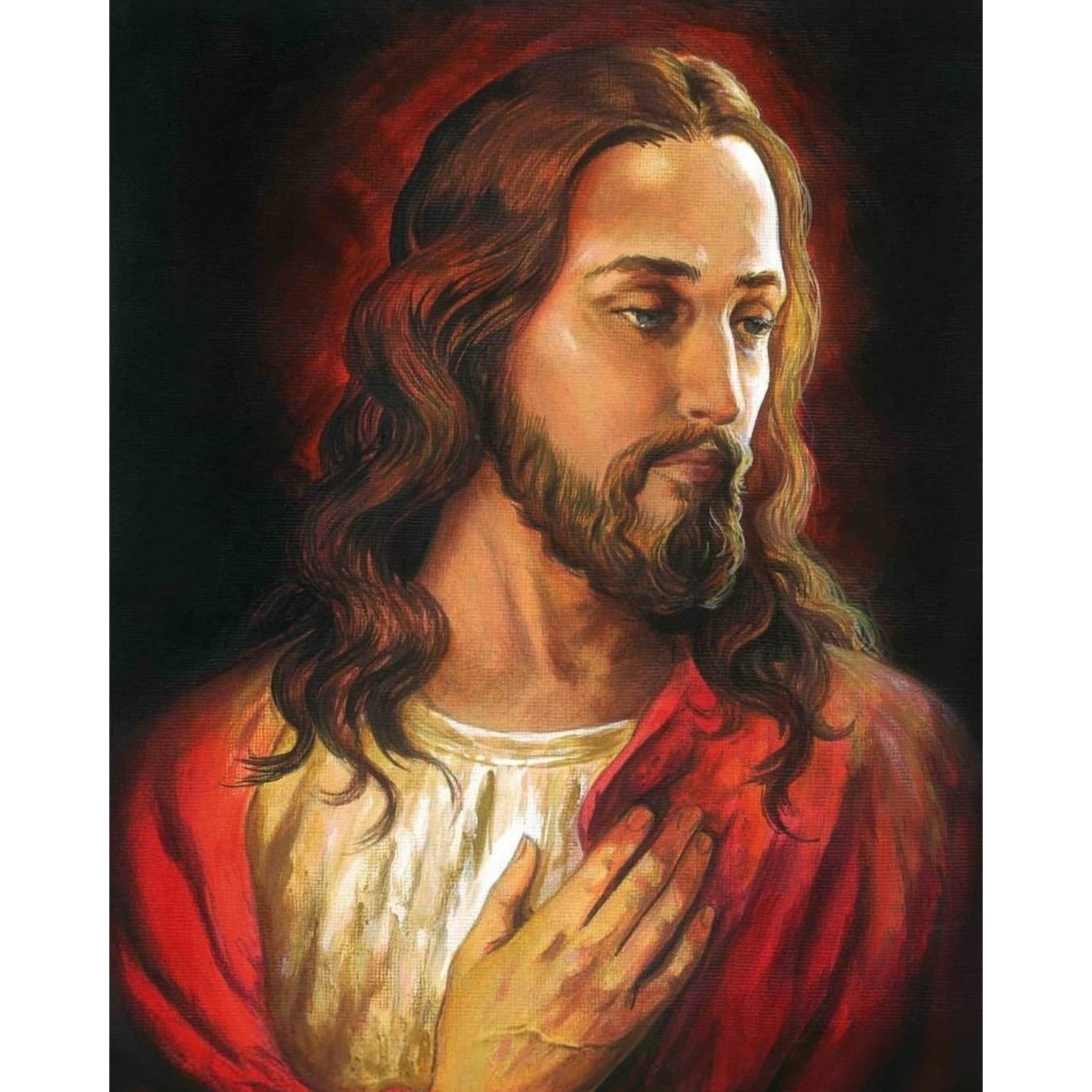 Jesus Christ Portrait | Diamond Painting Design - Full Drill Diamond Art with 5d Square or Round Diamonds - AB Drills Available