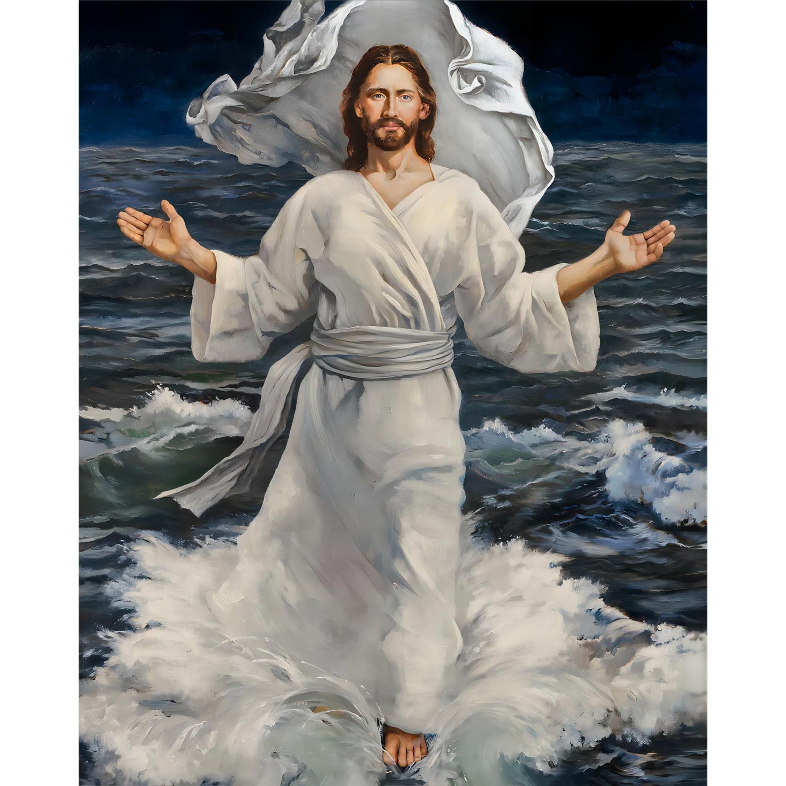 Jesus Walks on Water | Diamond Painting Design - Full Drill Diamond Art with 5d Square or Round Diamonds - AB Drills Available