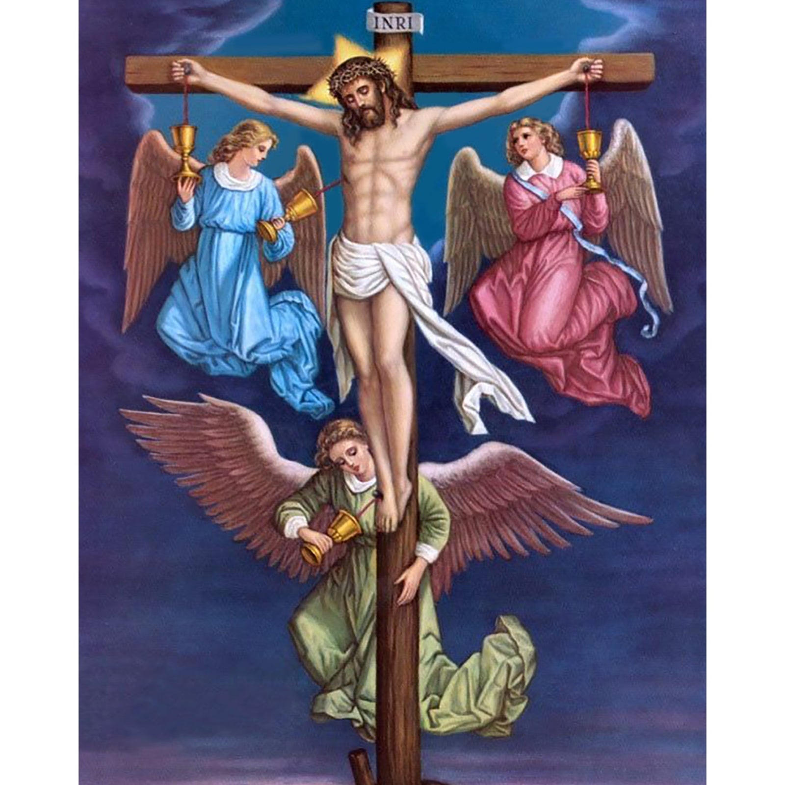 The Crucified Christ with Angels | Diamond Painting Design - Full Drill Diamond Art with 5d Square or Round Diamonds - AB Drills Available