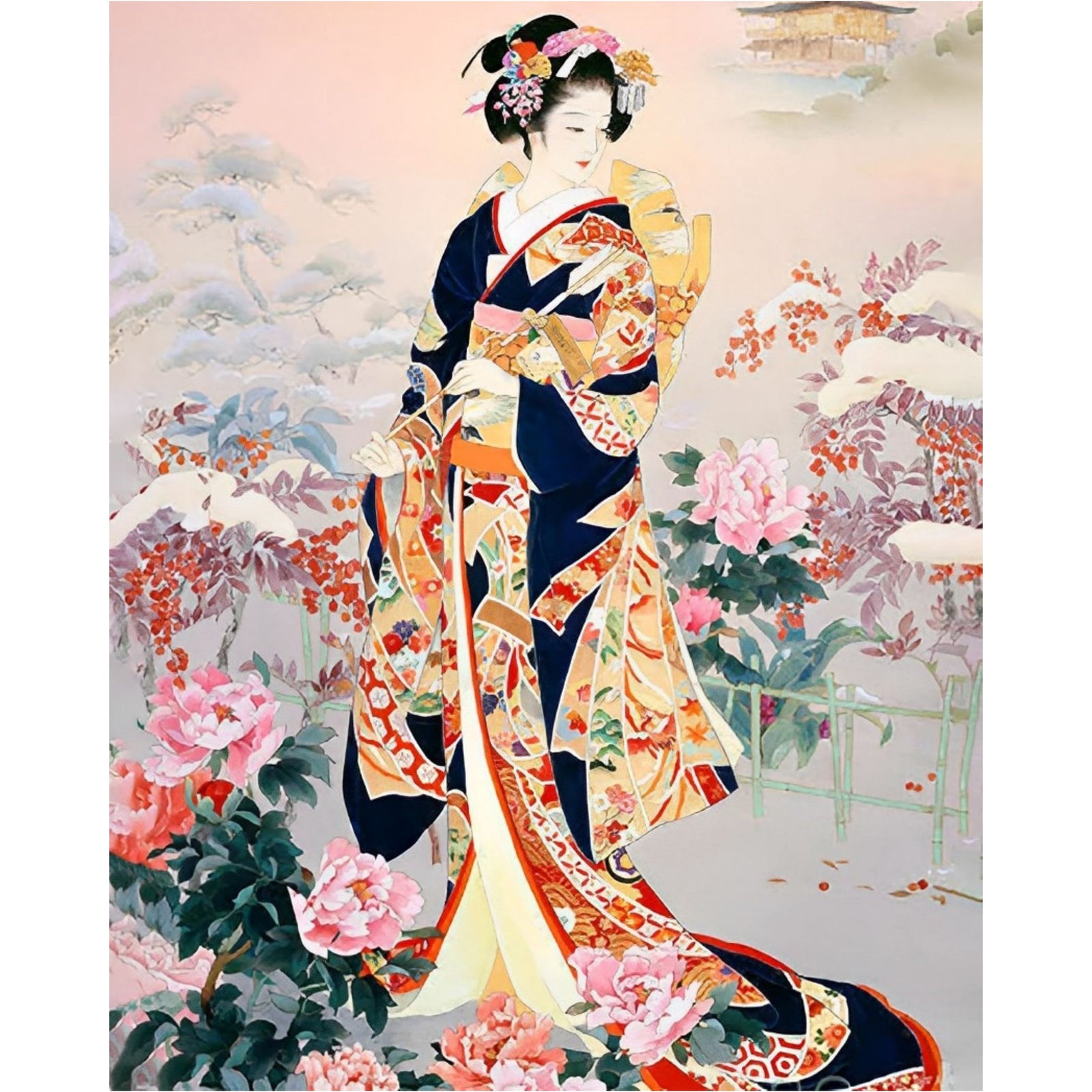 Kimono | Diamond Painting Design - Full Drill Diamond Art with 5d Square or Round Diamonds - AB Drills Available