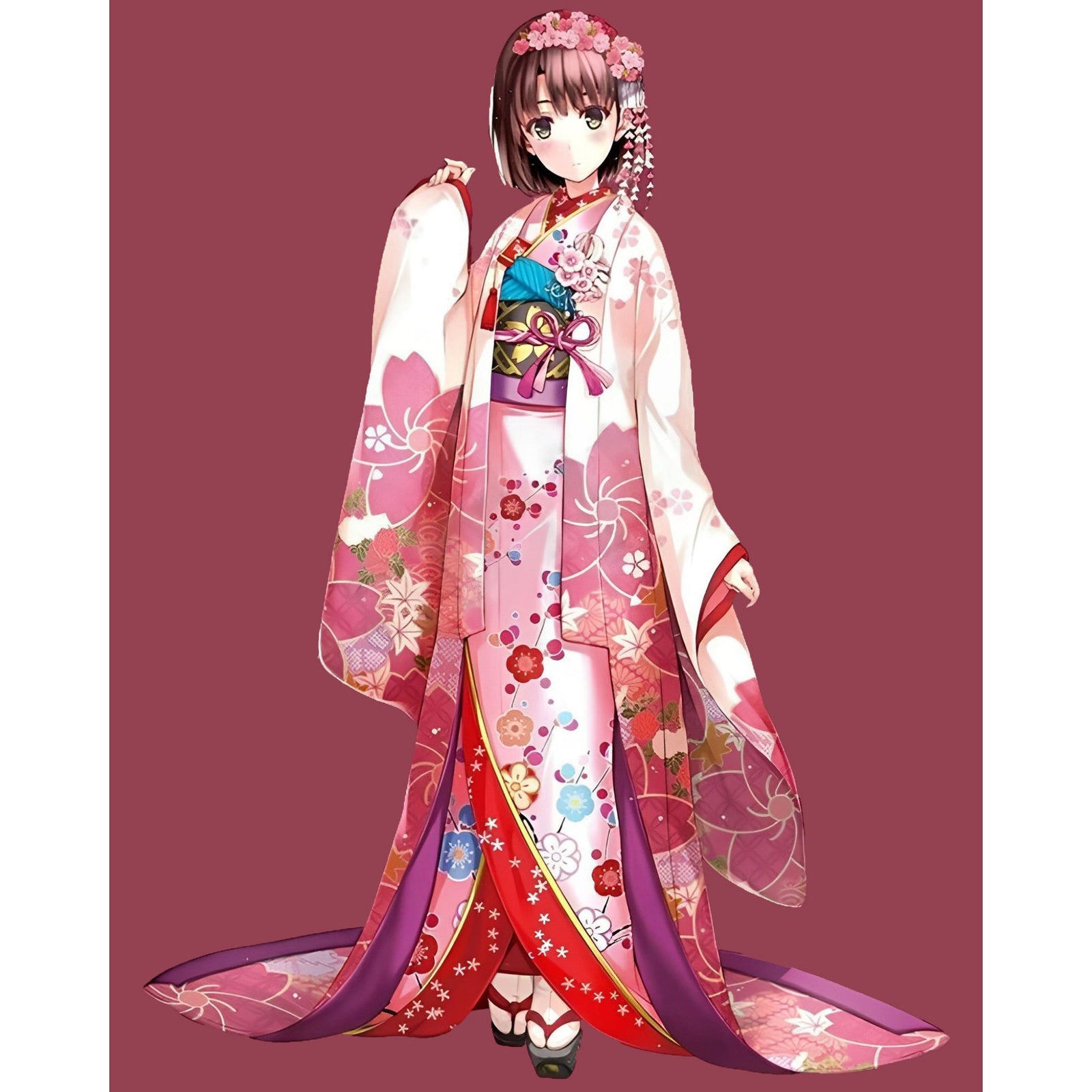 Anime Kimono Colmek | Diamond Painting Design - Full Drill Diamond Art with 5d Square or Round Diamonds - AB Drills Available