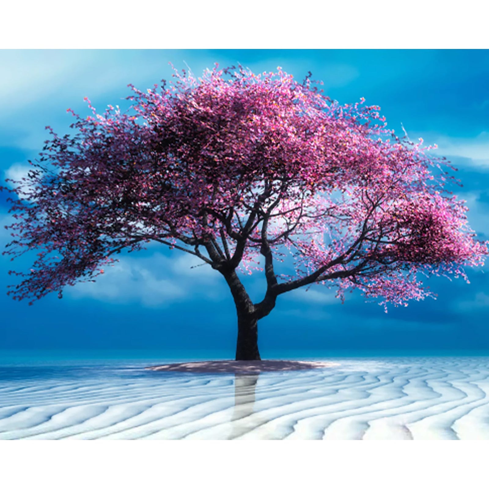 Lone Pink Tree | Diamond Painting Design - Full Drill Diamond Art with 5d Square or Round Diamonds - AB Drills Available