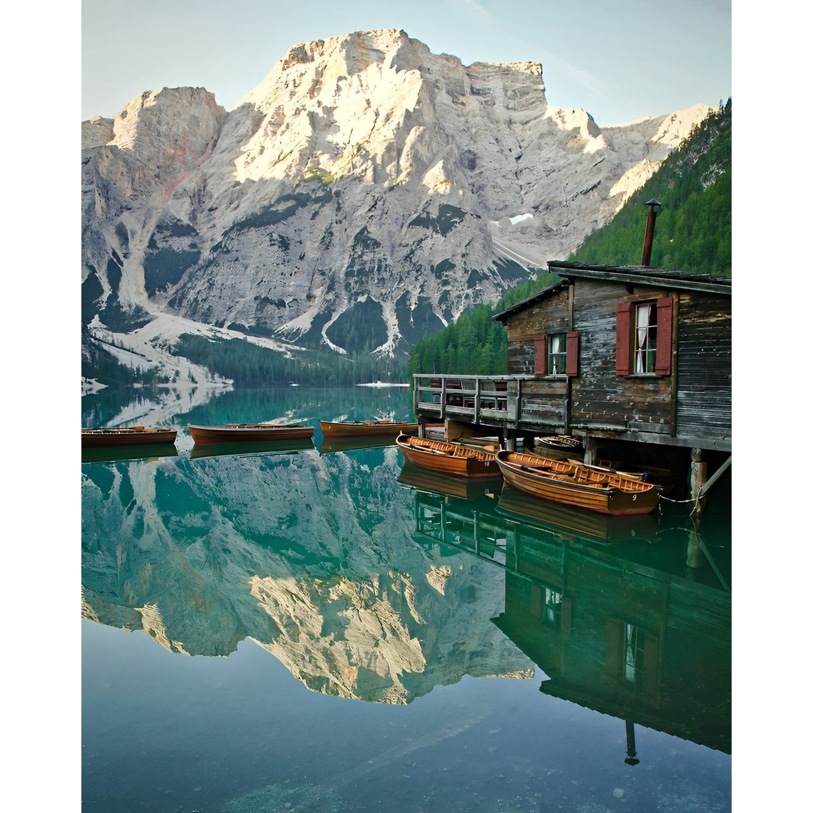 Lago di Braies | Diamond Painting Design - Full Drill Diamond Art with 5d Square or Round Diamonds - AB Drills Available