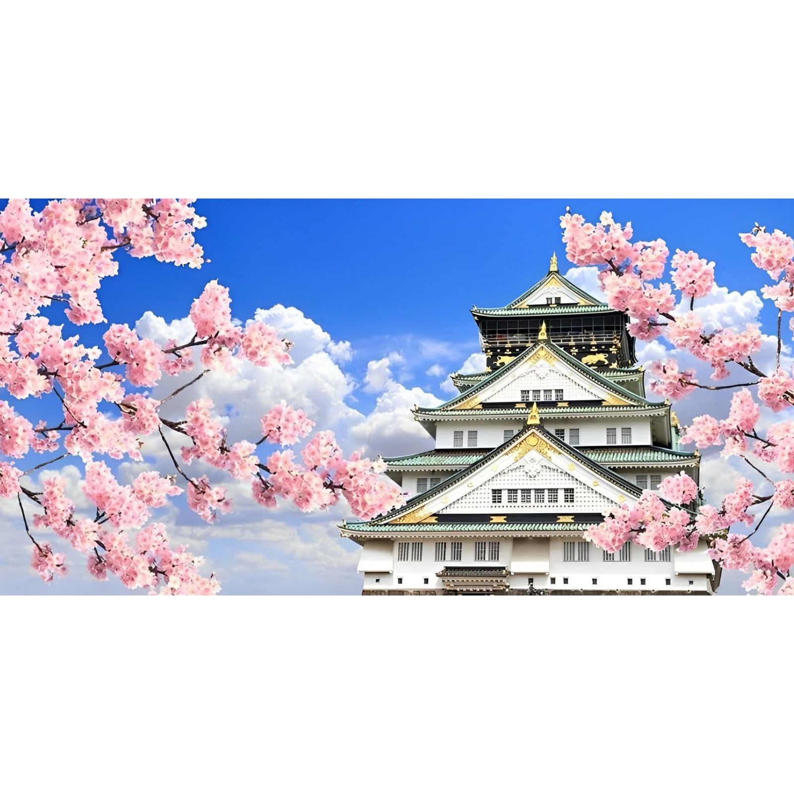 Osaka Castle Japan | Diamond Painting Design - Full Drill Diamond Art with 5d Square or Round Diamonds - AB Drills Available