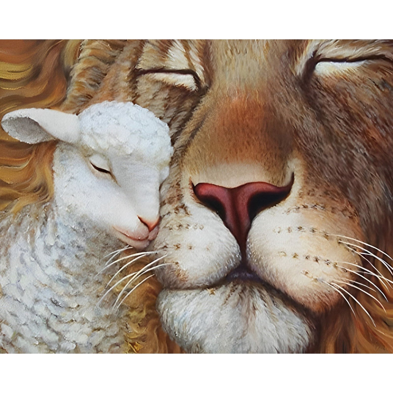 Lion and Lamb | Diamond Painting Design - Full Drill Diamond Art with 5d Square or Round Diamonds - AB Drills Available