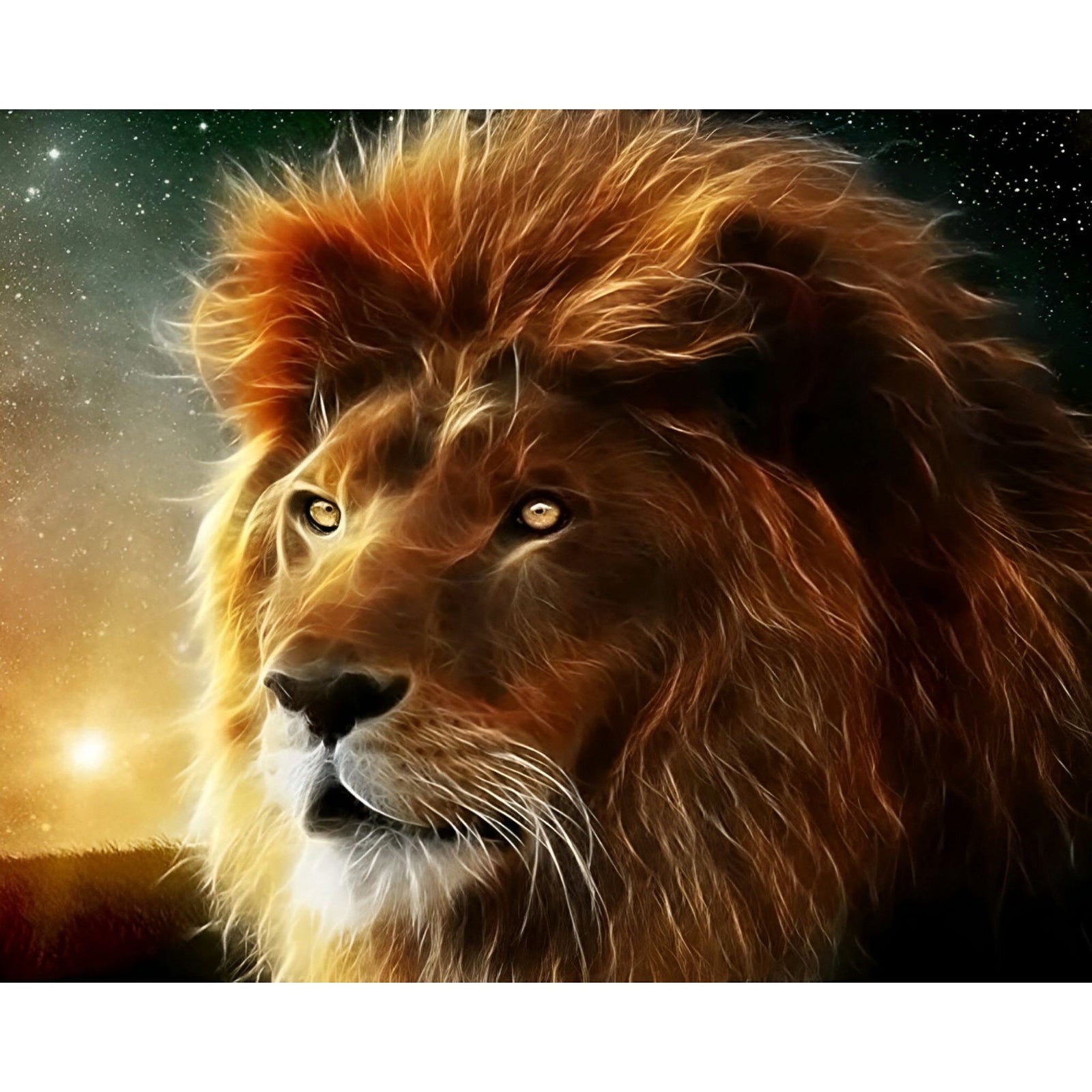 Starry Lion | Diamond Painting Design - Full Drill Diamond Art with 5d Square or Round Diamonds - AB Drills Available