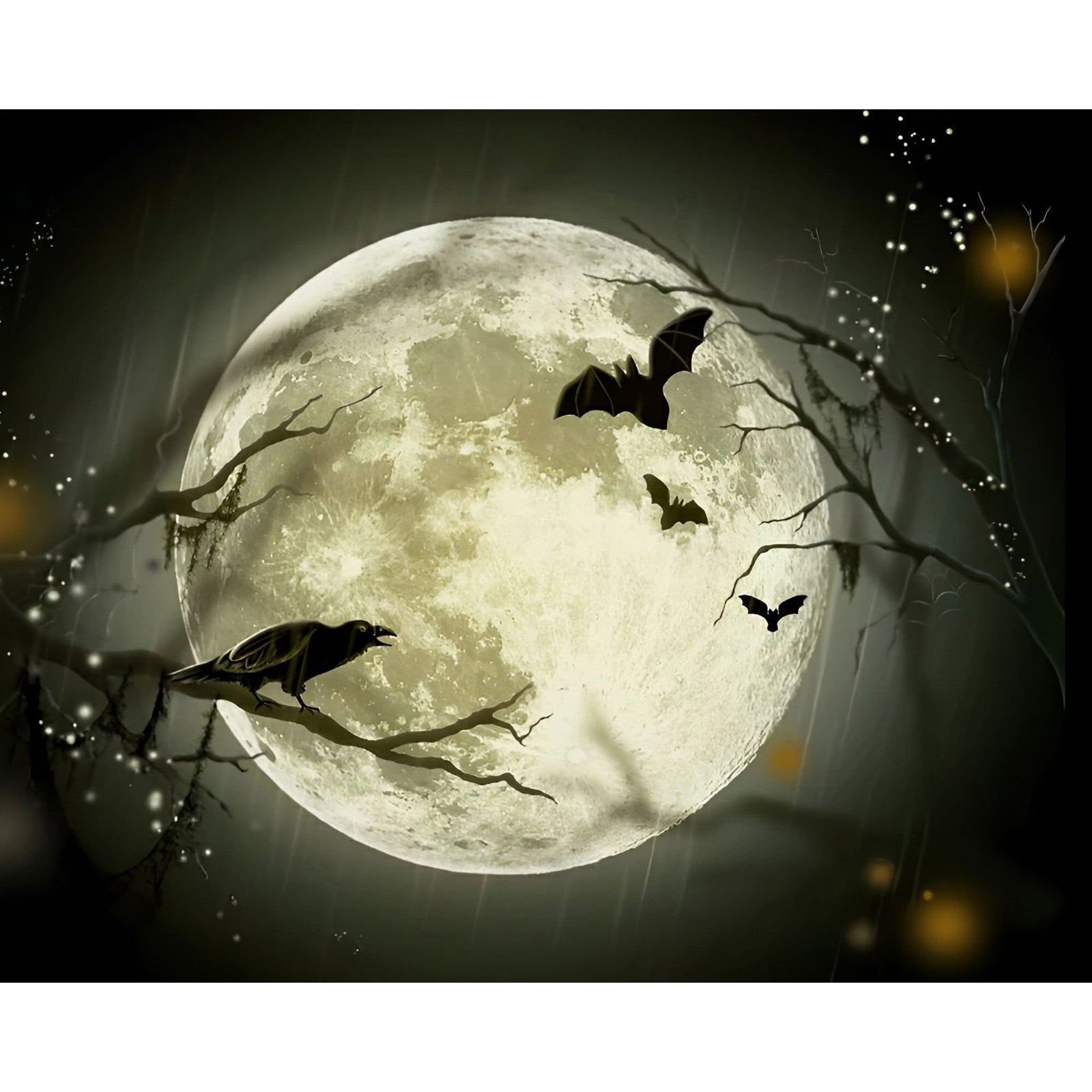 Full Moon on Halloween | Diamond Painting Design - Full Drill Diamond Art with 5d Square or Round Diamonds - AB Drills Available