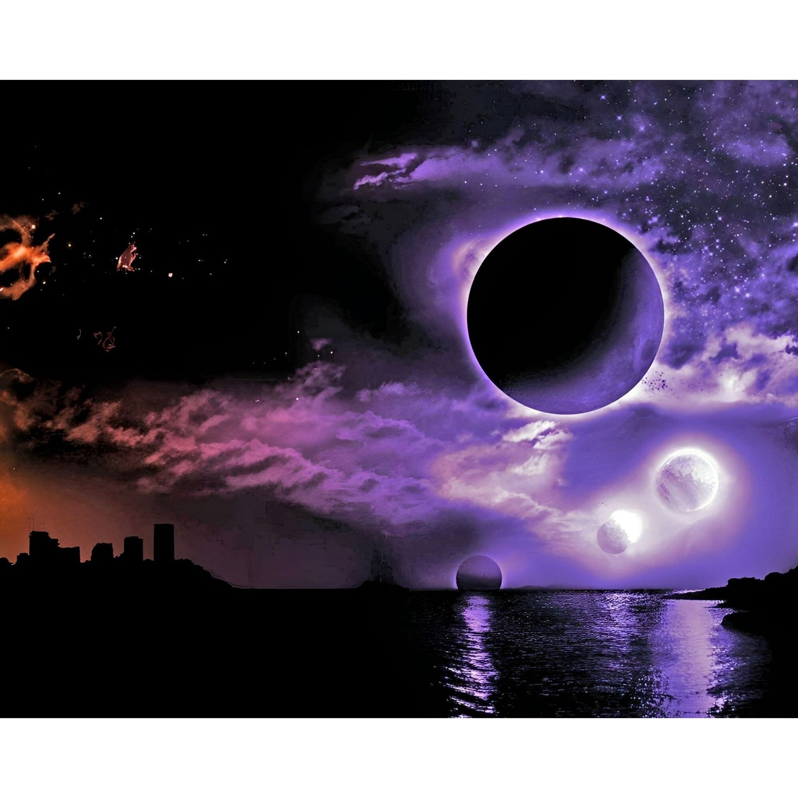 Purple Eclipse | Diamond Painting Design - Full Drill Diamond Art with 5d Square or Round Diamonds - AB Drills Available